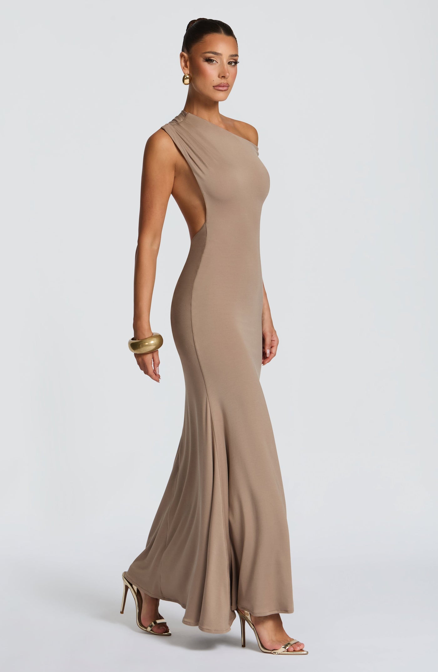 Fiora Maxi Elbise - Taş Rengi