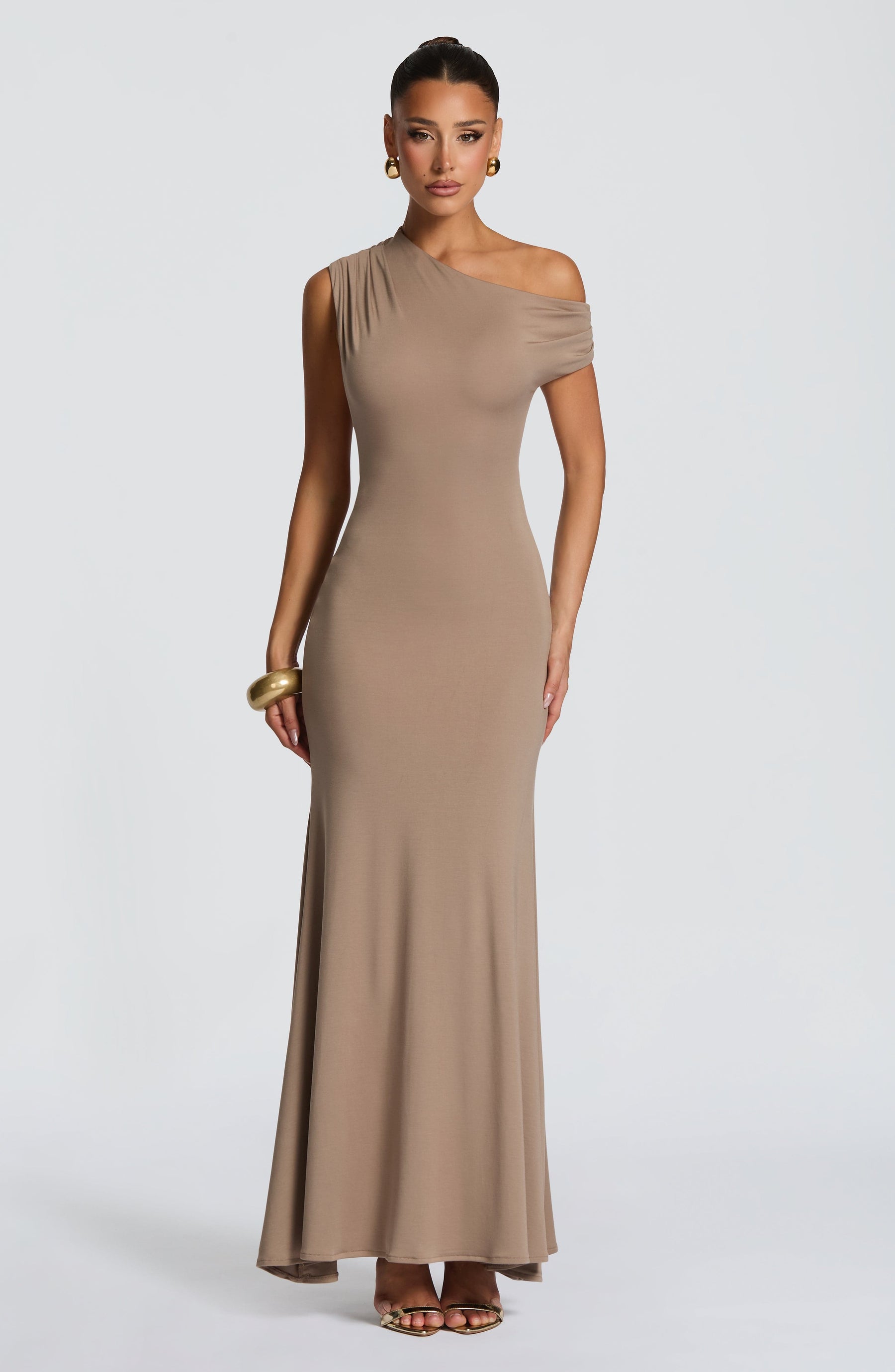 Fiora Maxi Elbise - Taş Rengi
