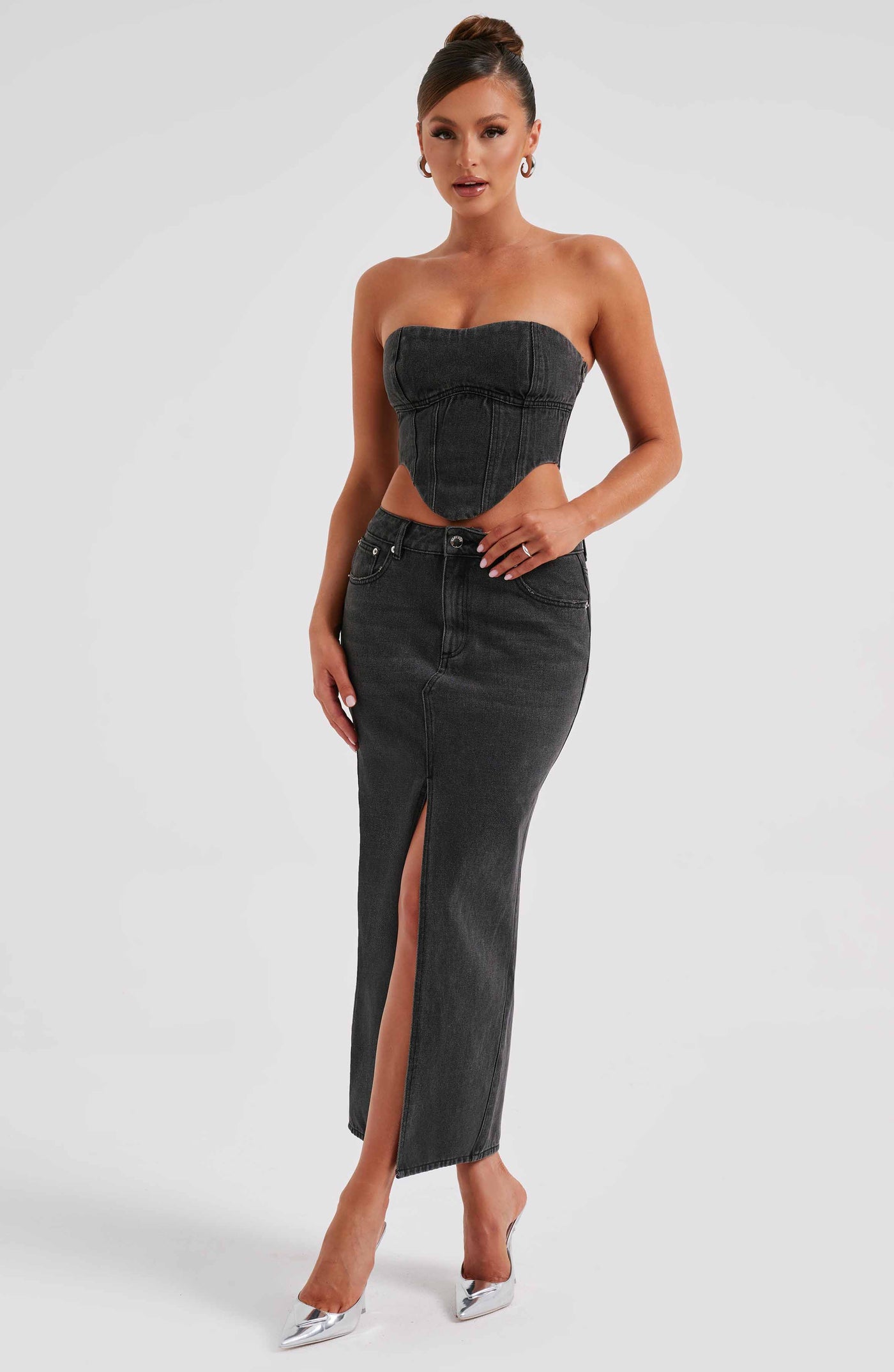 Flor Maxi Etek - Siyah