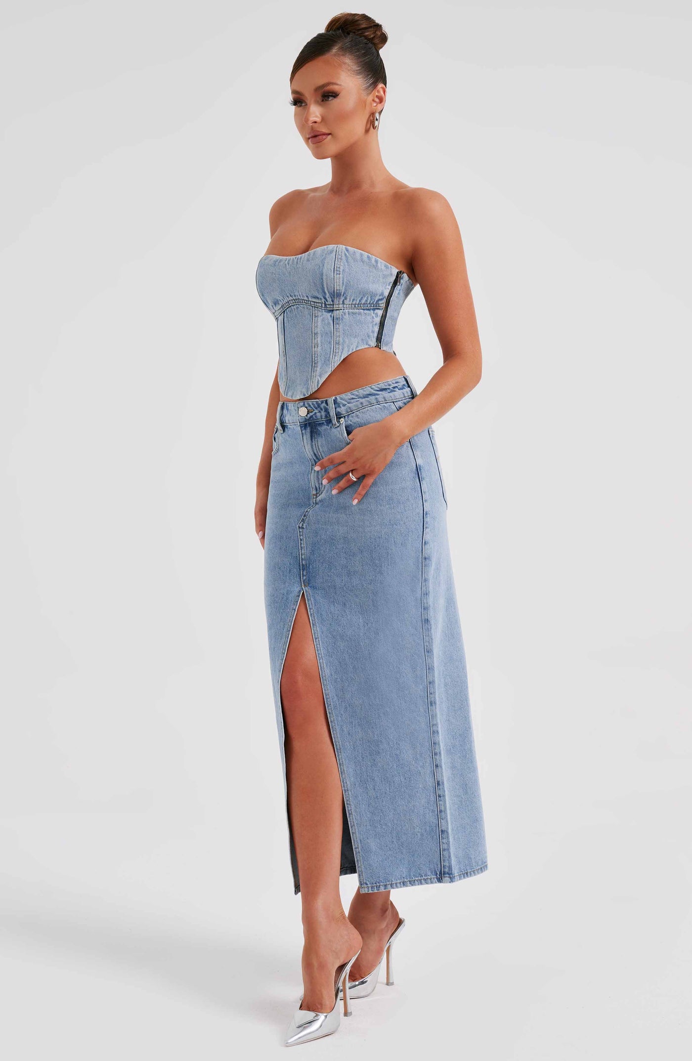 Flor Maxi Etek - Mavi
