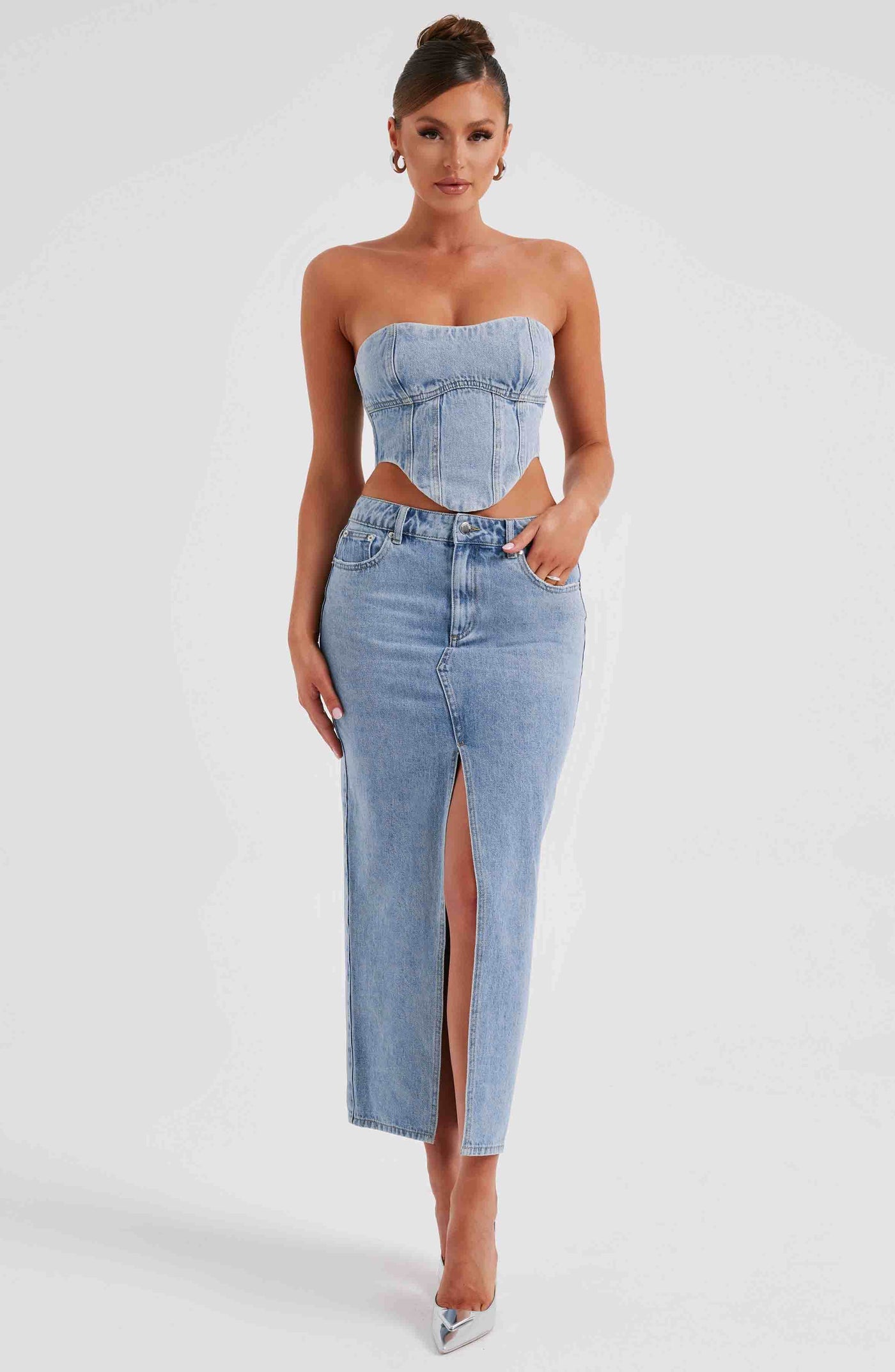Flor Maxi Etek - Mavi