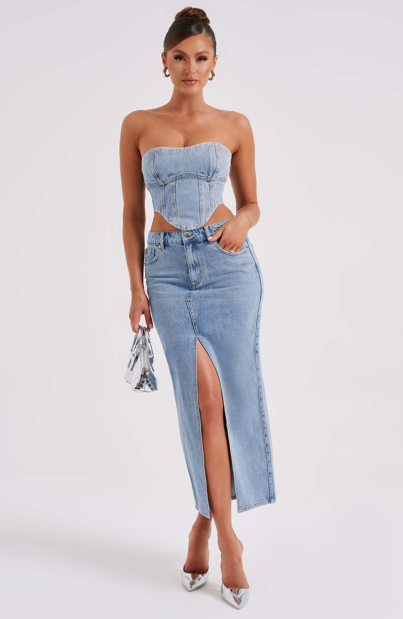 Flor Maxi Etek - Mavi