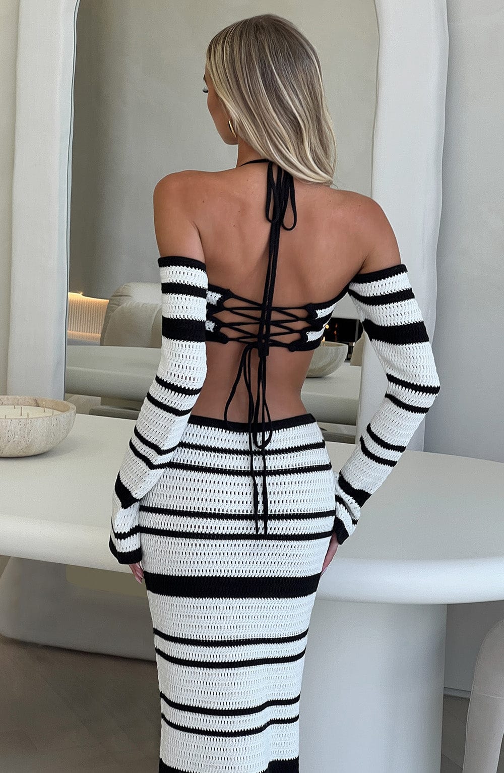 Georgia Maxi Etek - Siyah/Beyaz