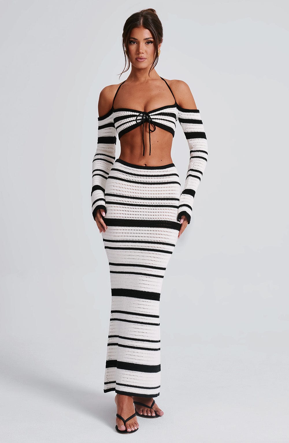 Georgia Maxi Etek - Siyah/Beyaz