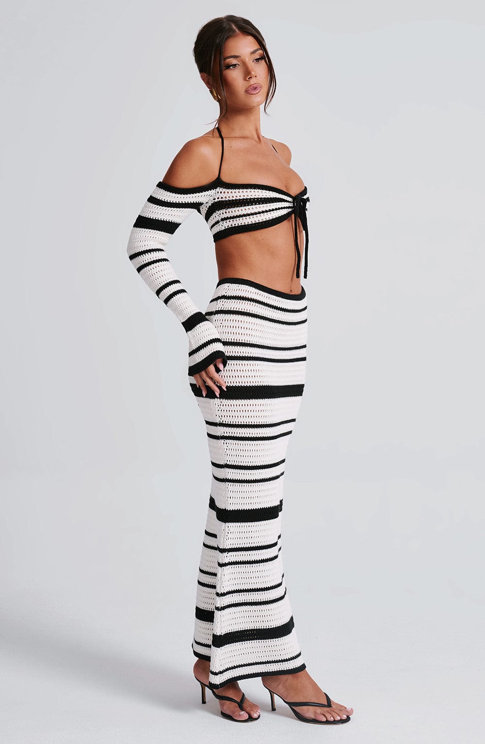 Georgia Maxi Etek - Siyah/Beyaz