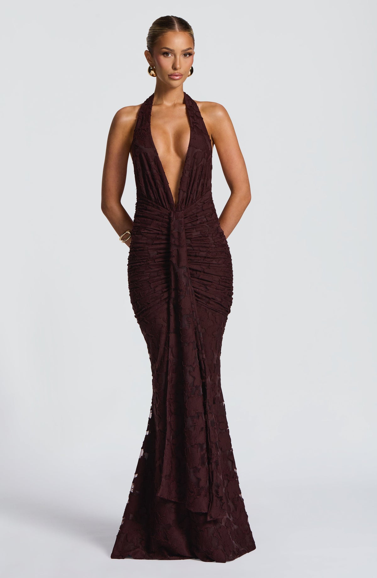 Guinevere Maxi Elbise - Erik Kahverengi
