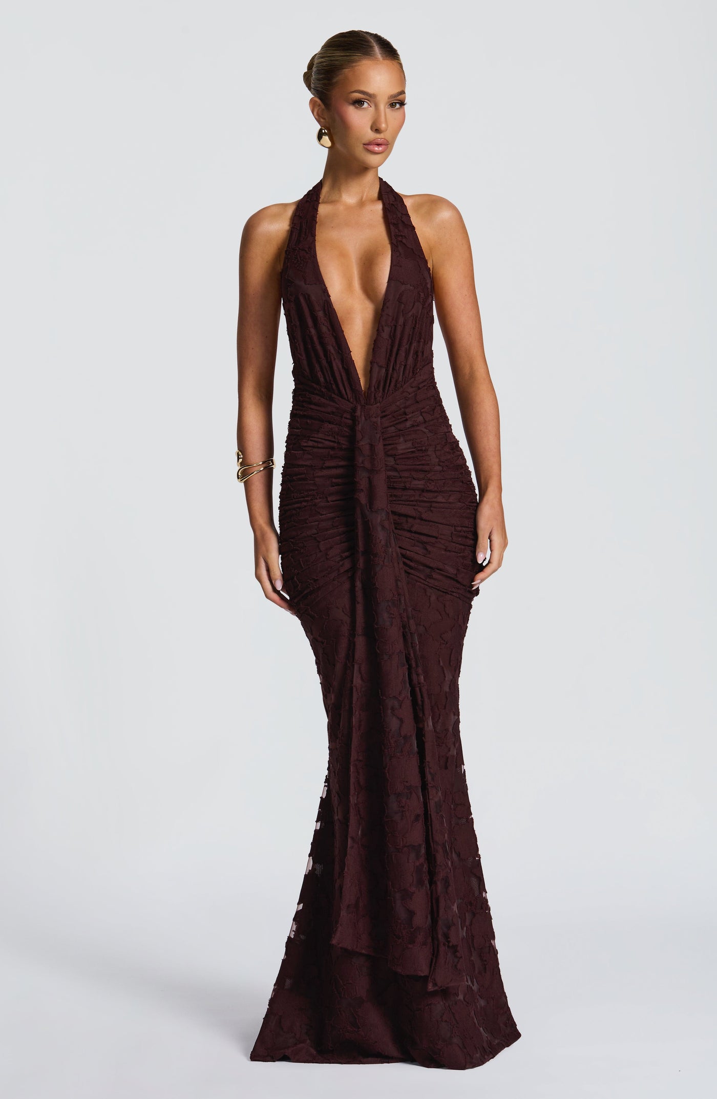 Guinevere Maxi Elbise - Erik Kahverengi