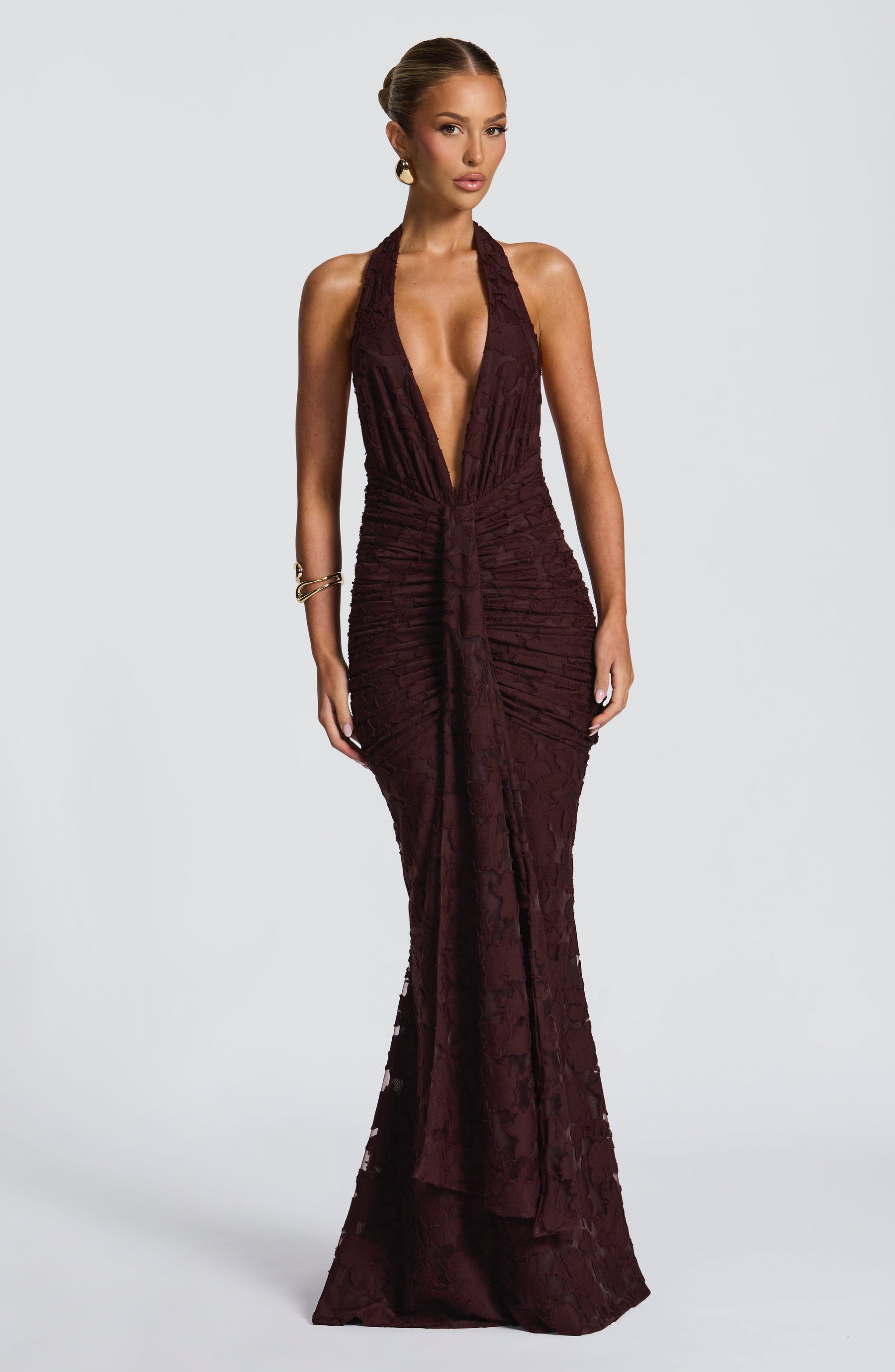 Guinevere Maxi Elbise - Erik Kahverengi