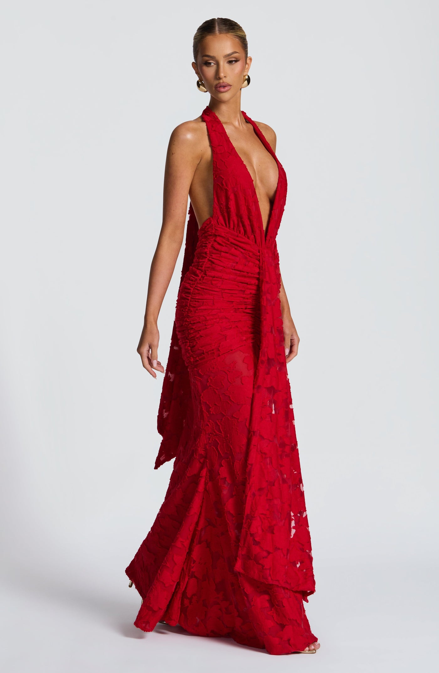 Guinevere Maxi Elbise - Kırmızı