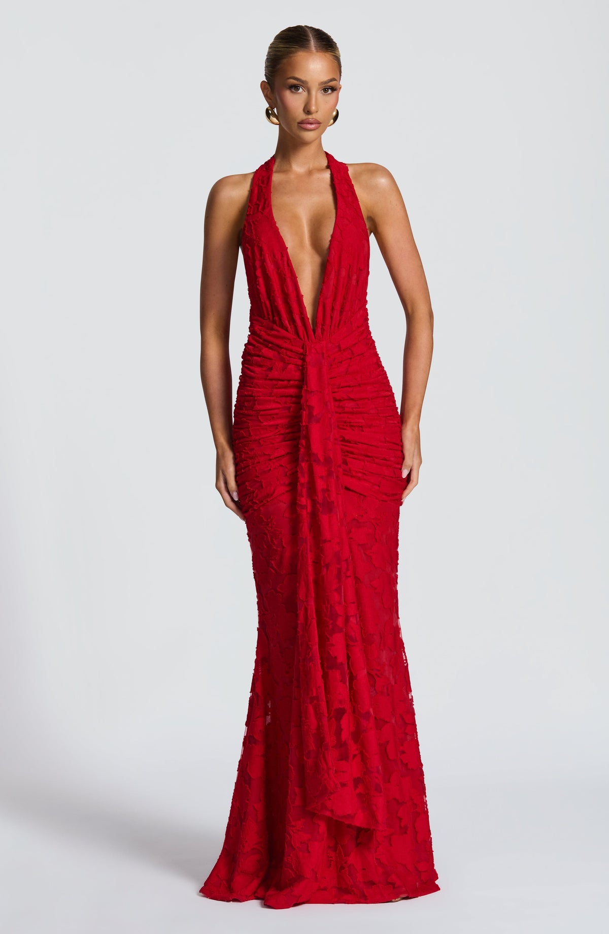Guinevere Maxi Elbise - Kırmızı