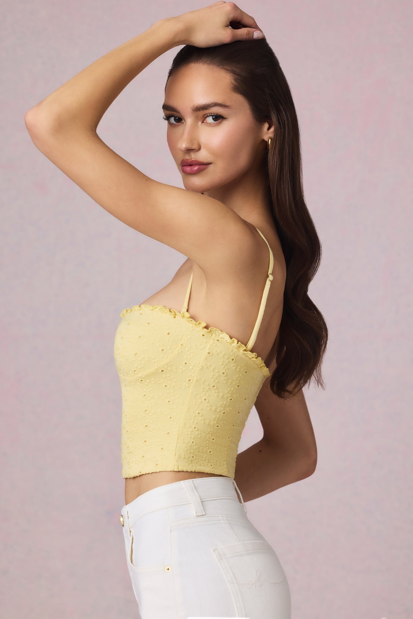 Modal Broderie Anglaise Limon Sarısı Kaşkorse Üst