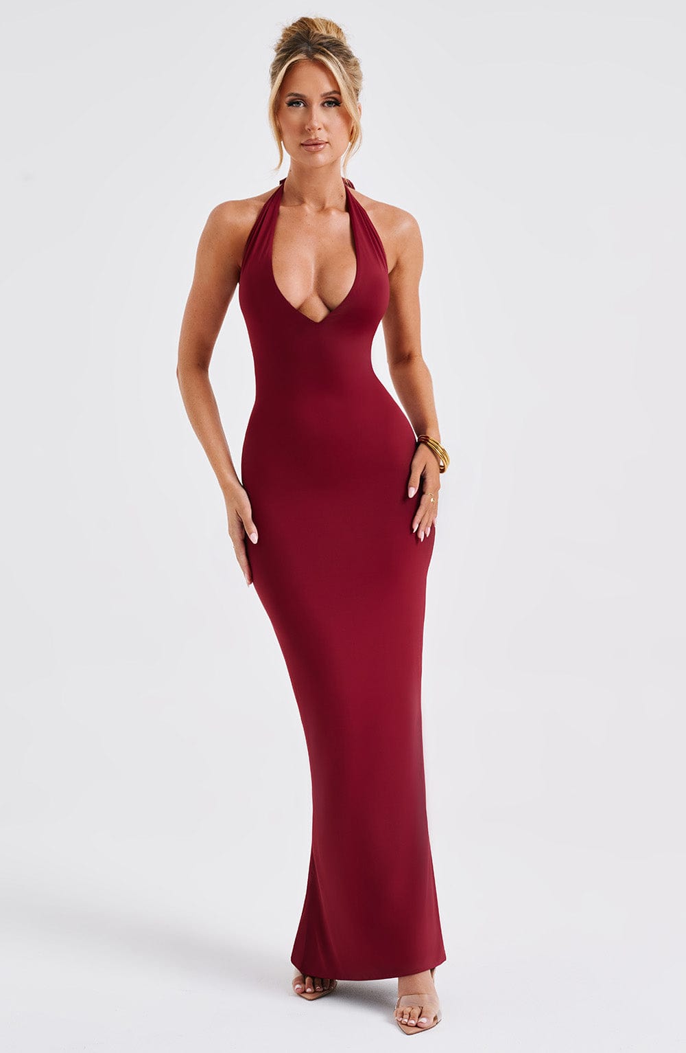 Harmonia Maxi Elbise - Bordo