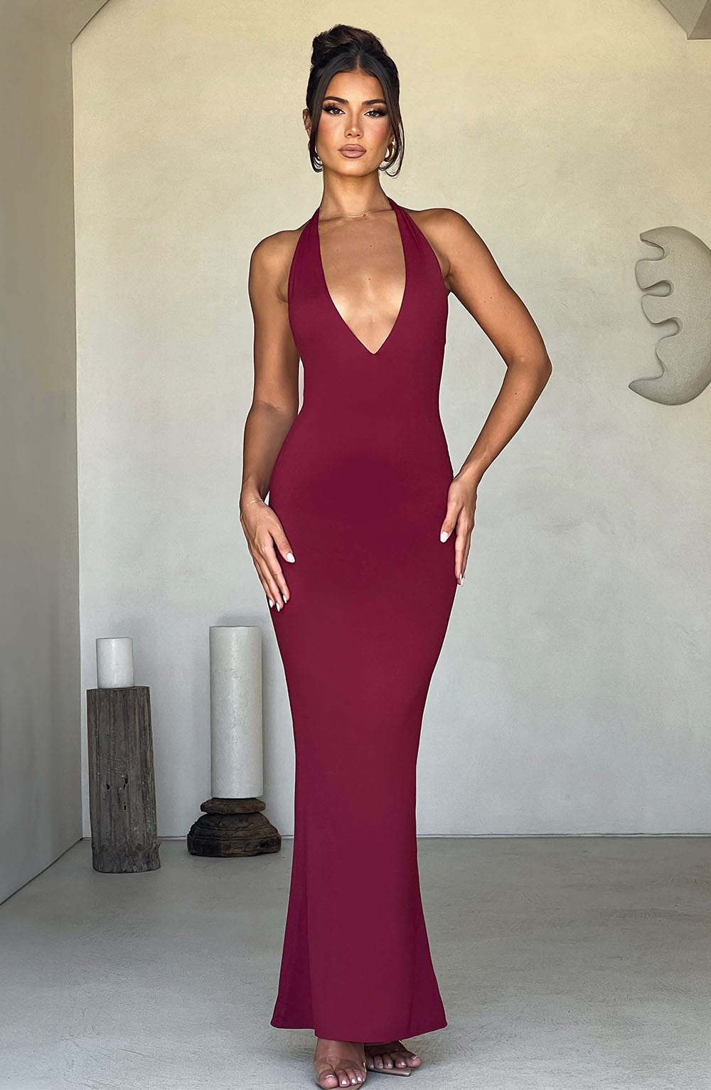Harmonia Maxi Elbise - Bordo