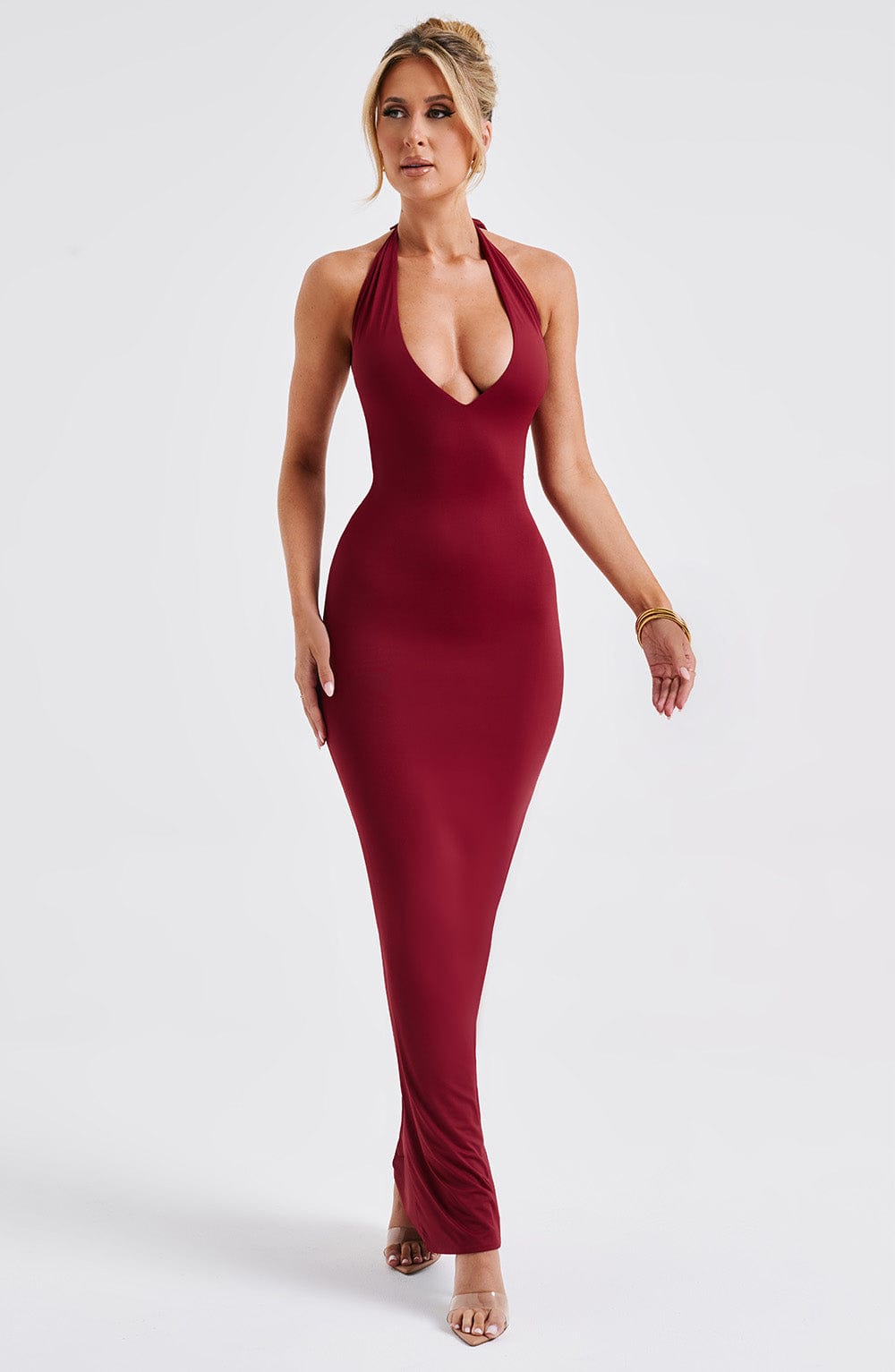 Harmonia Maxi Elbise - Bordo