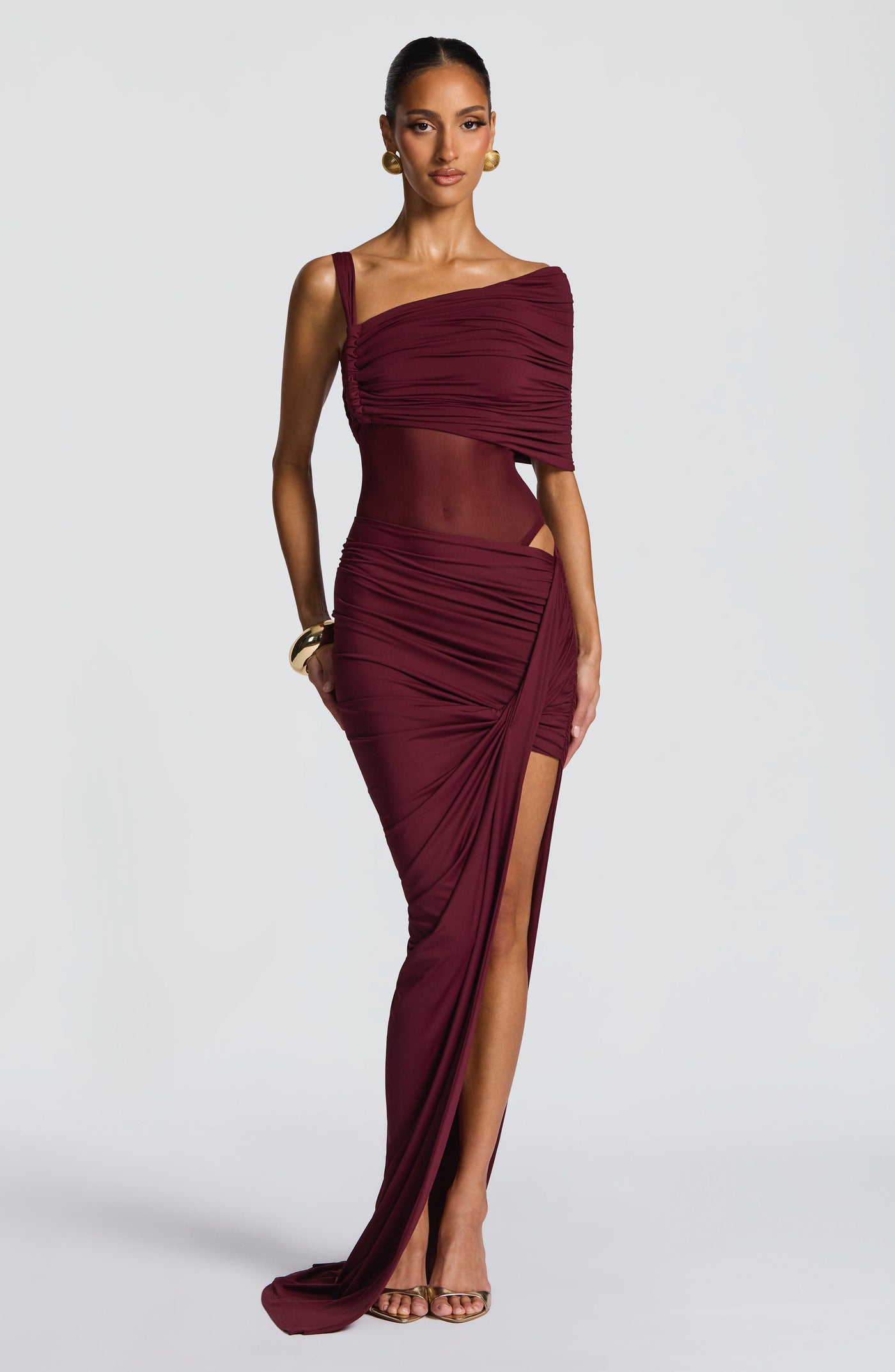 Henrietta Maxi Etek - Kiraz Rengi Lake