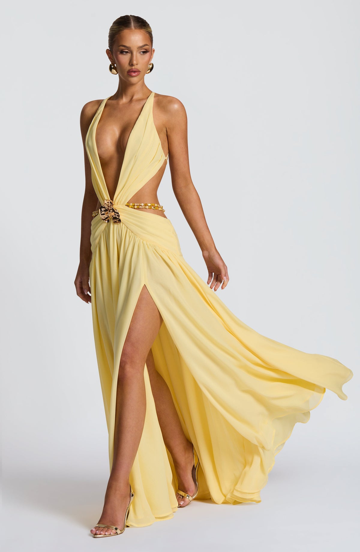 Indianna Maxi Elbise - Limon