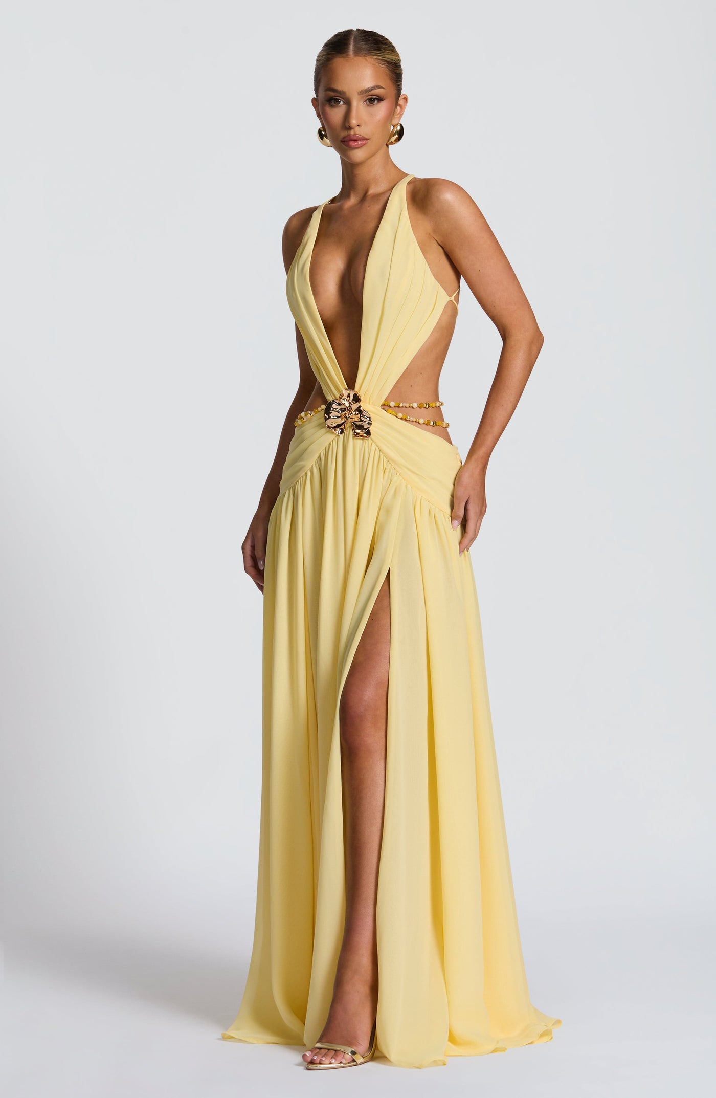 Indianna Maxi Elbise - Limon