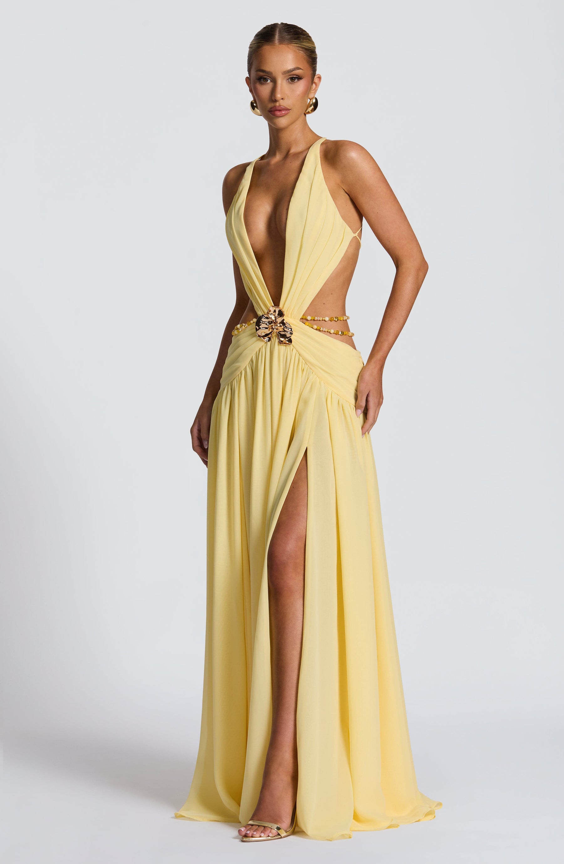 Indianna Maxi Elbise - Limon
