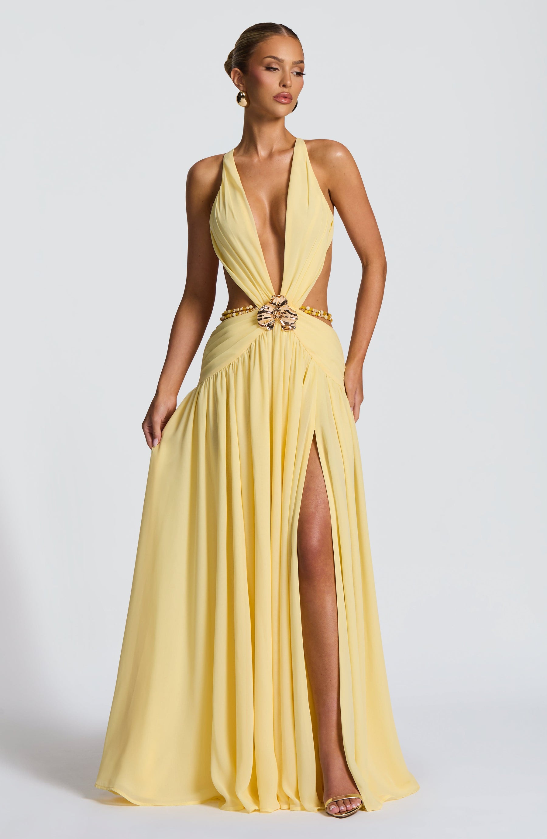 Indianna Maxi Elbise - Limon
