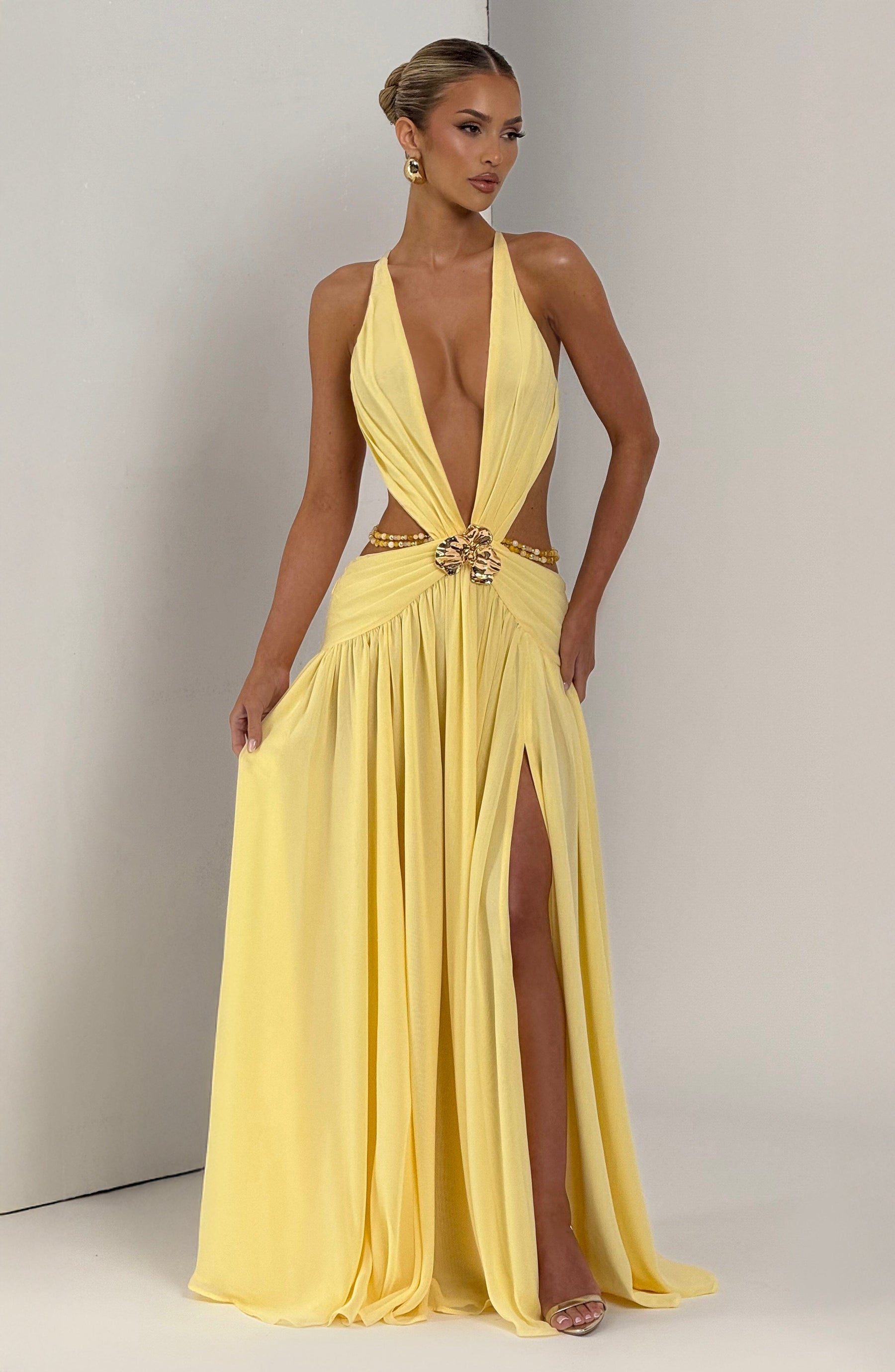 Indianna Maxi Elbise - Limon