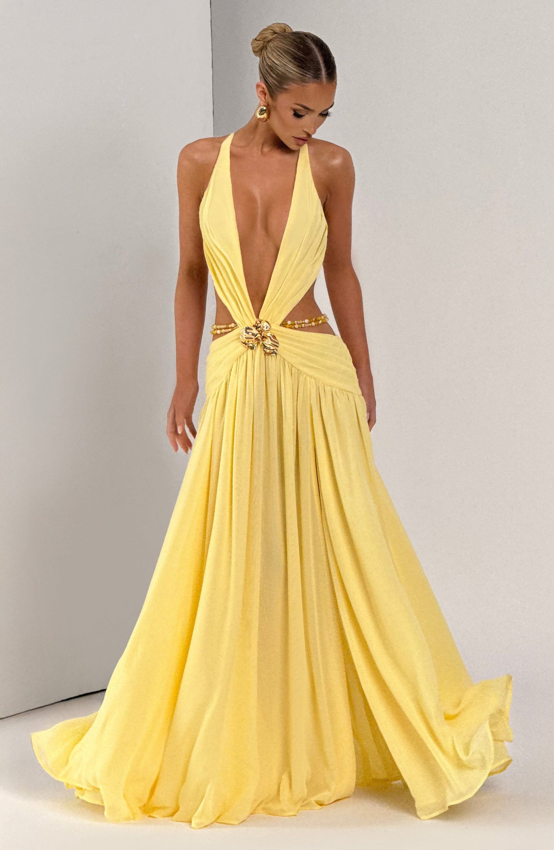 Indianna Maxi Elbise - Limon