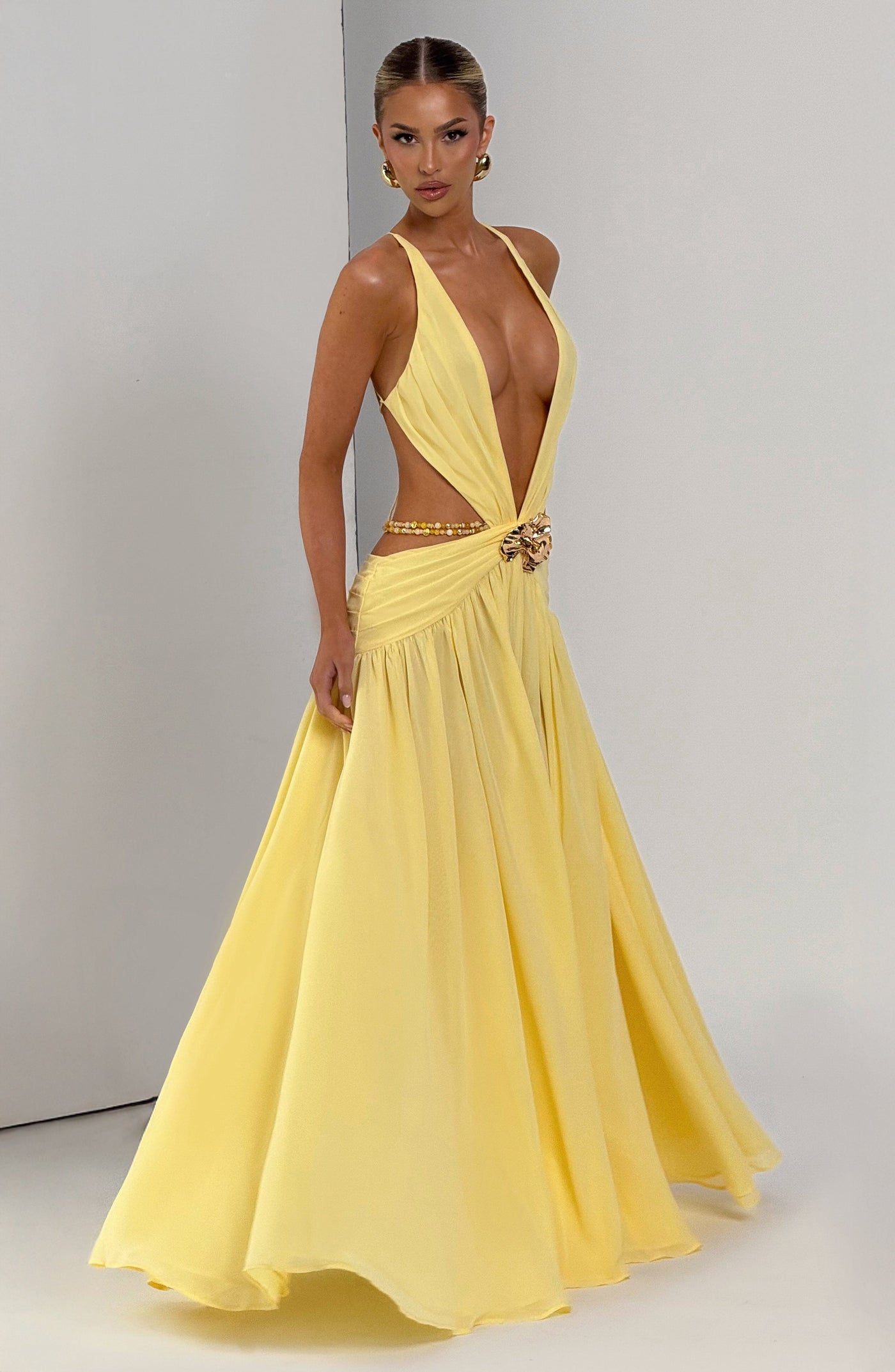 Indianna Maxi Elbise - Limon