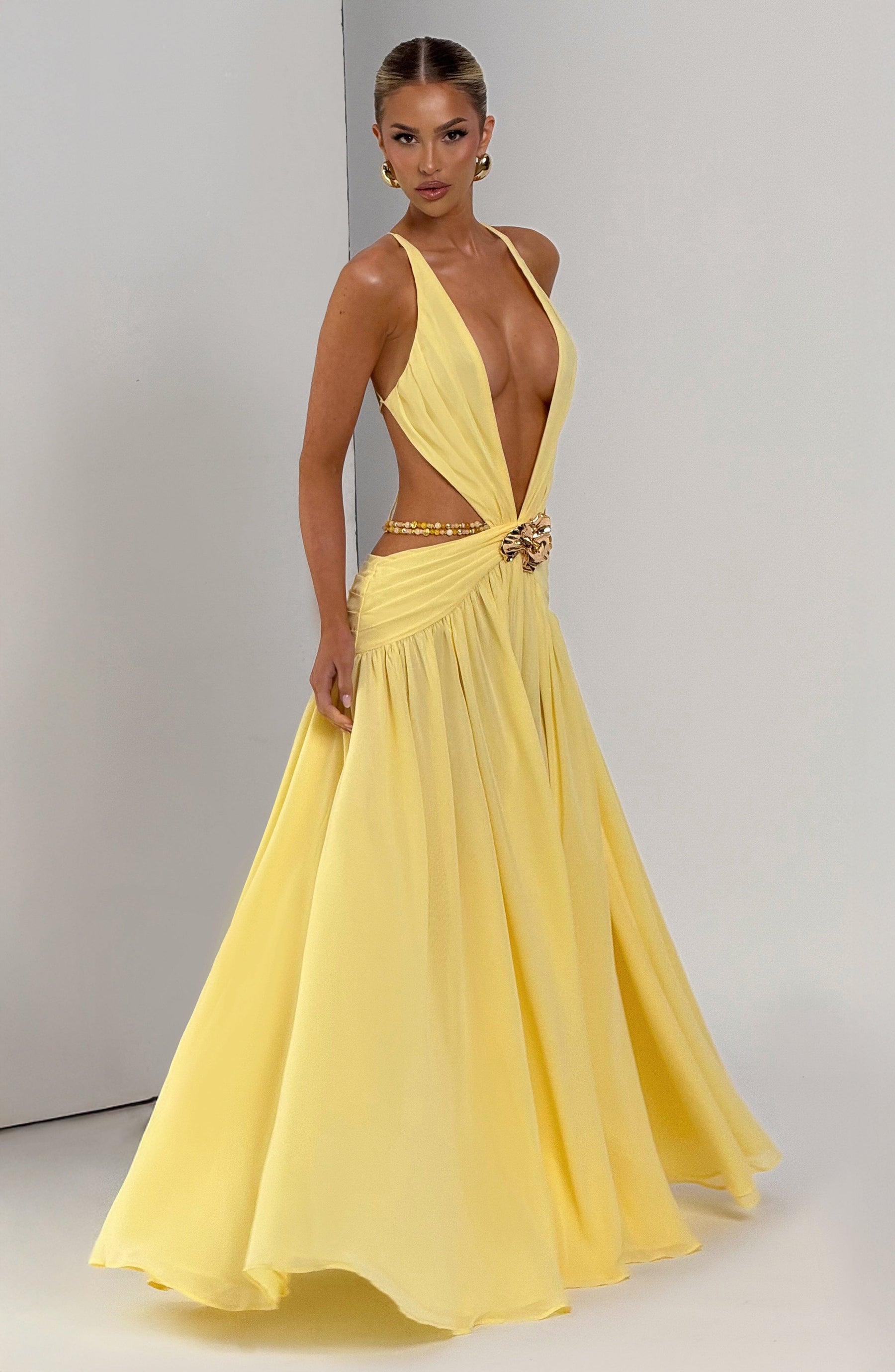 Indianna Maxi Elbise - Limon