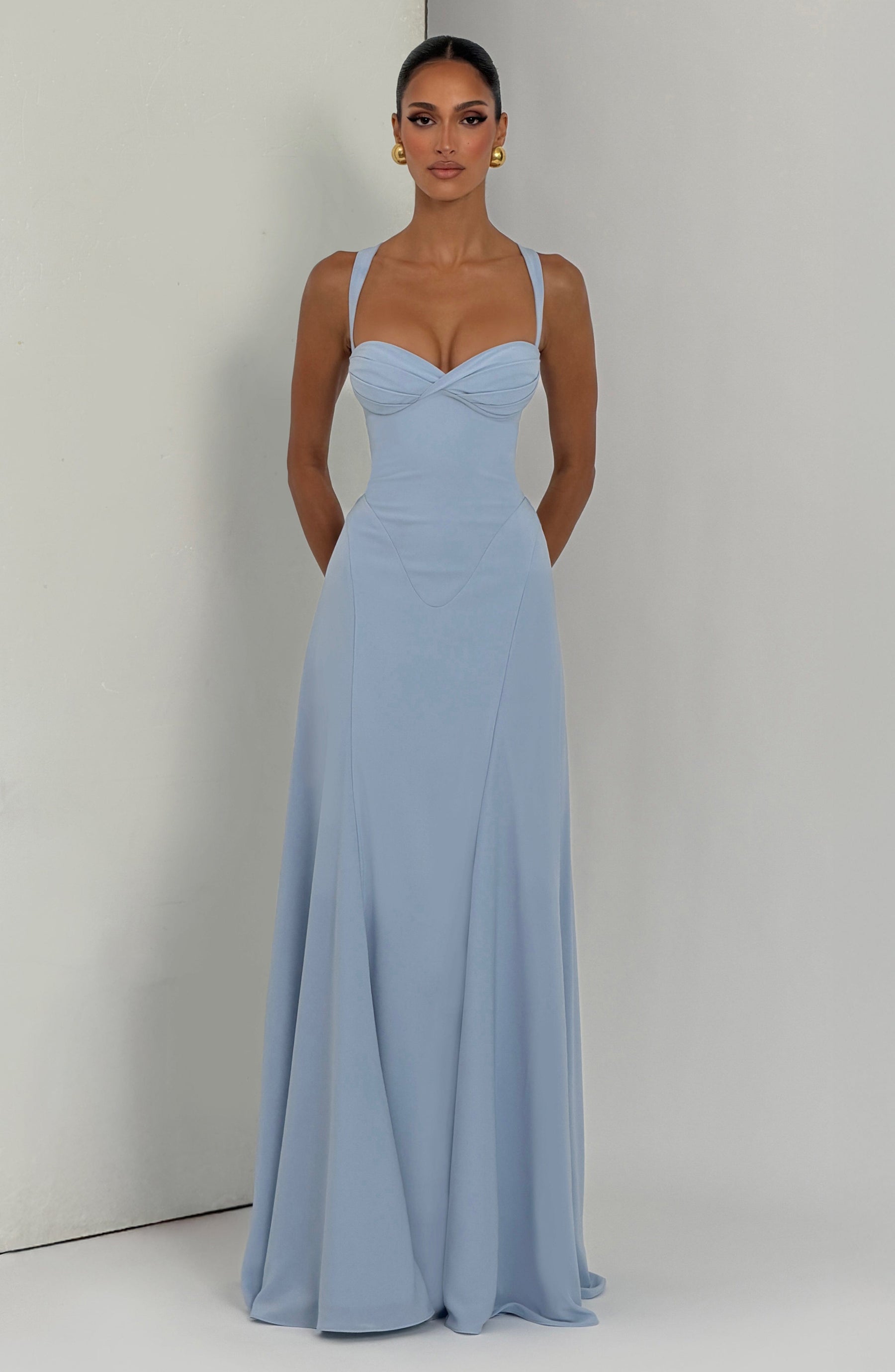 Irie Maxi Elbise - Buz Mavisi