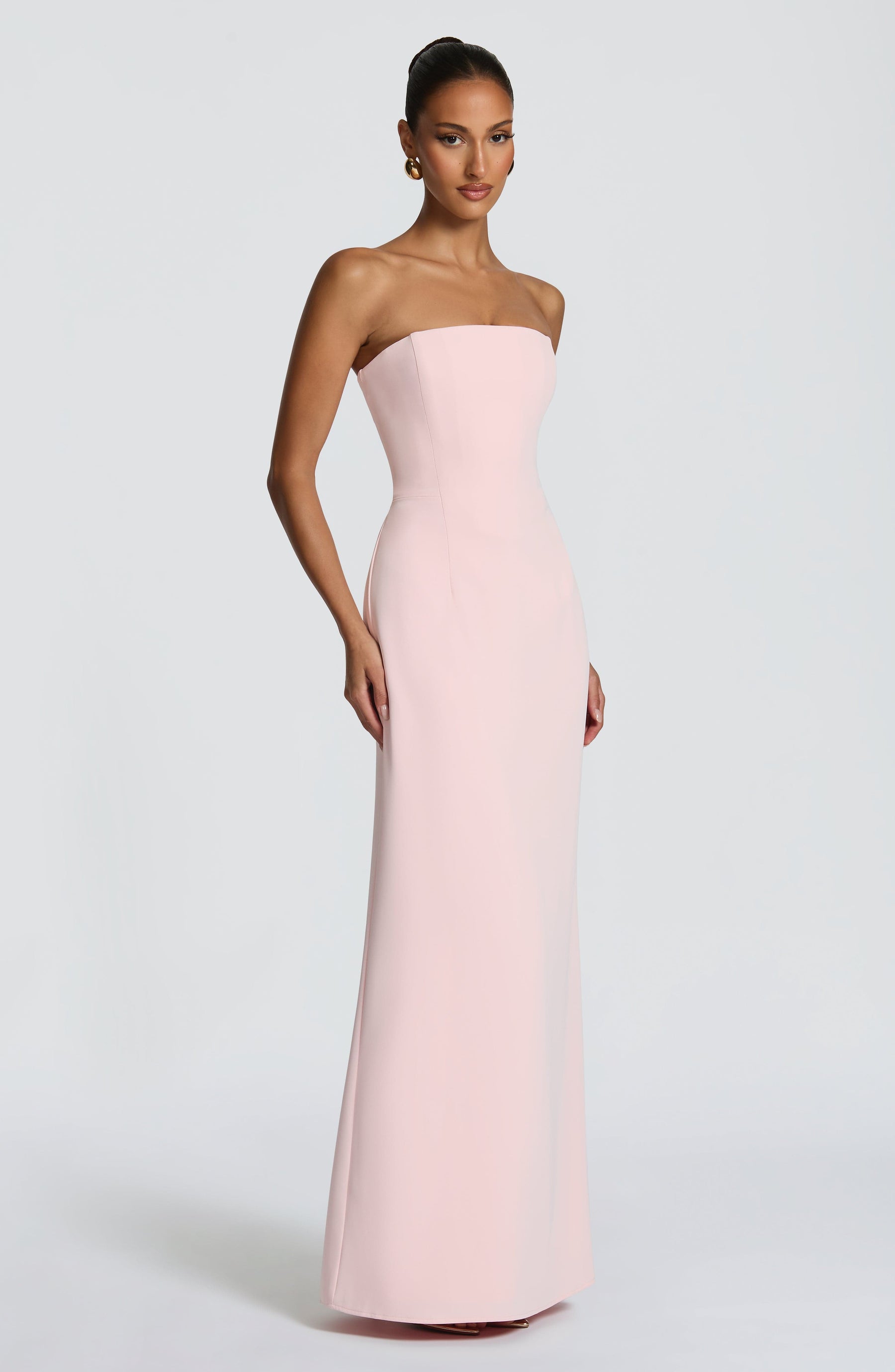 Irmina Maxi Elbise - Pudra Pembesi