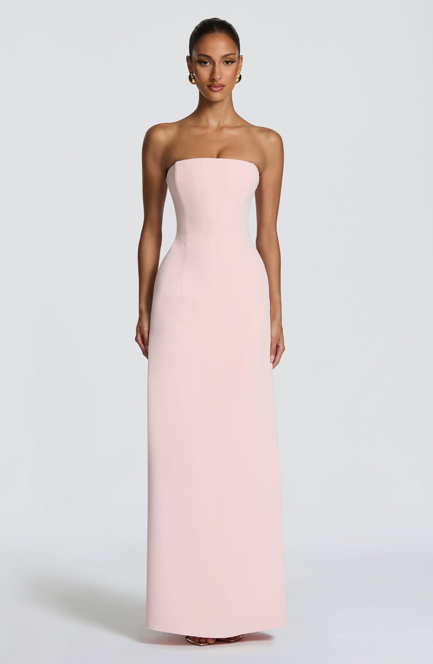 Irmina Maxi Elbise - Pudra Pembesi