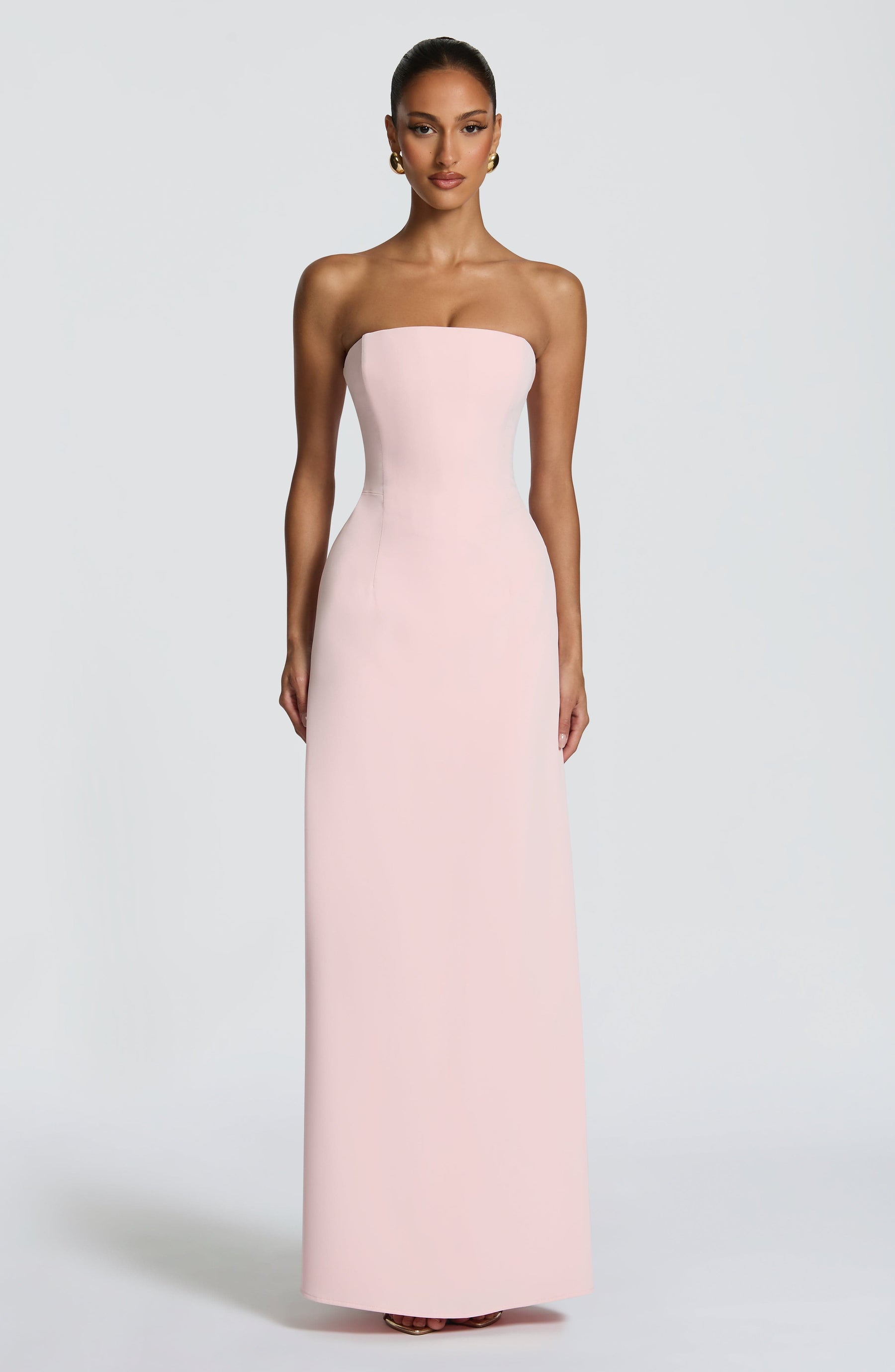 Irmina Maxi Elbise - Pudra Pembesi