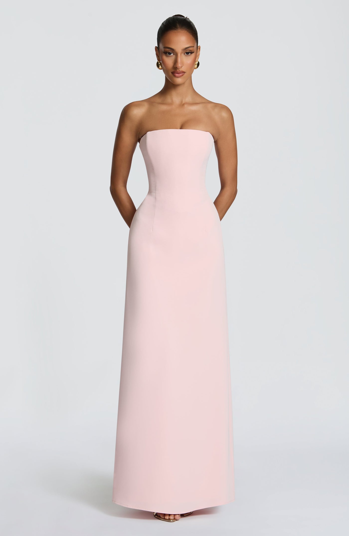 Irmina Maxi Elbise - Pudra Pembesi