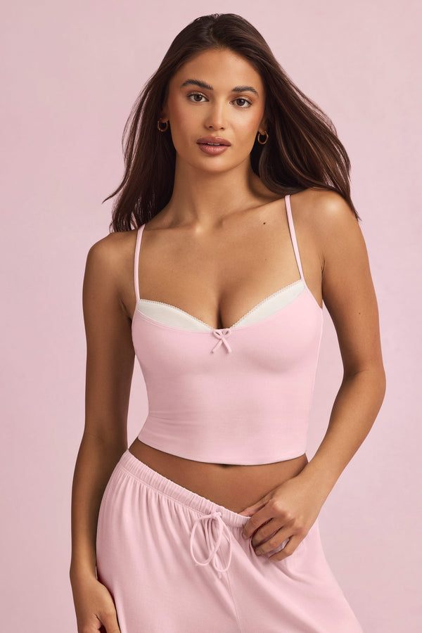 Bebek Pembesi Modal Askılı Pijama Üstü