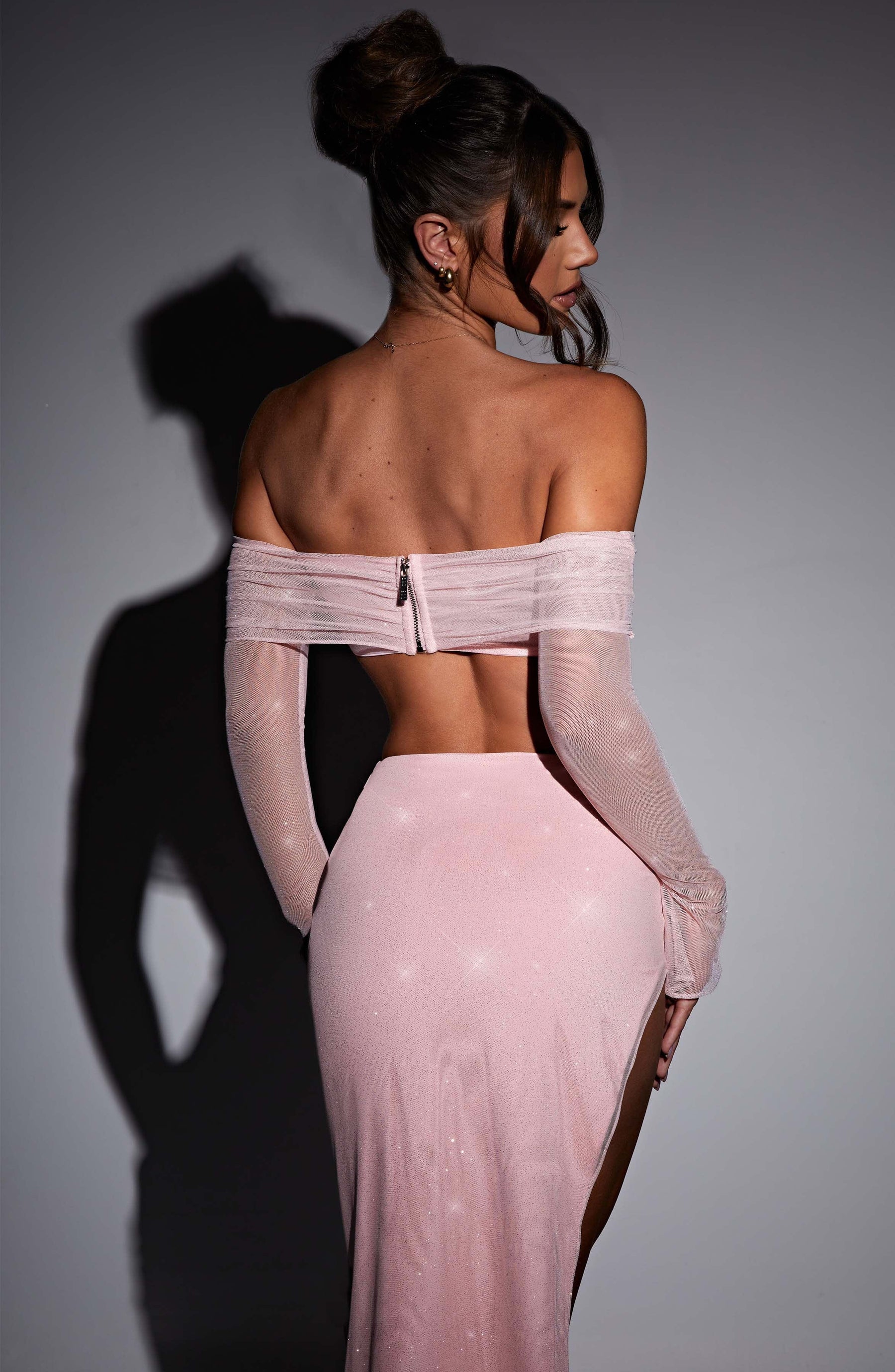 Jana Maxi Etek - Pembe Parıltılı