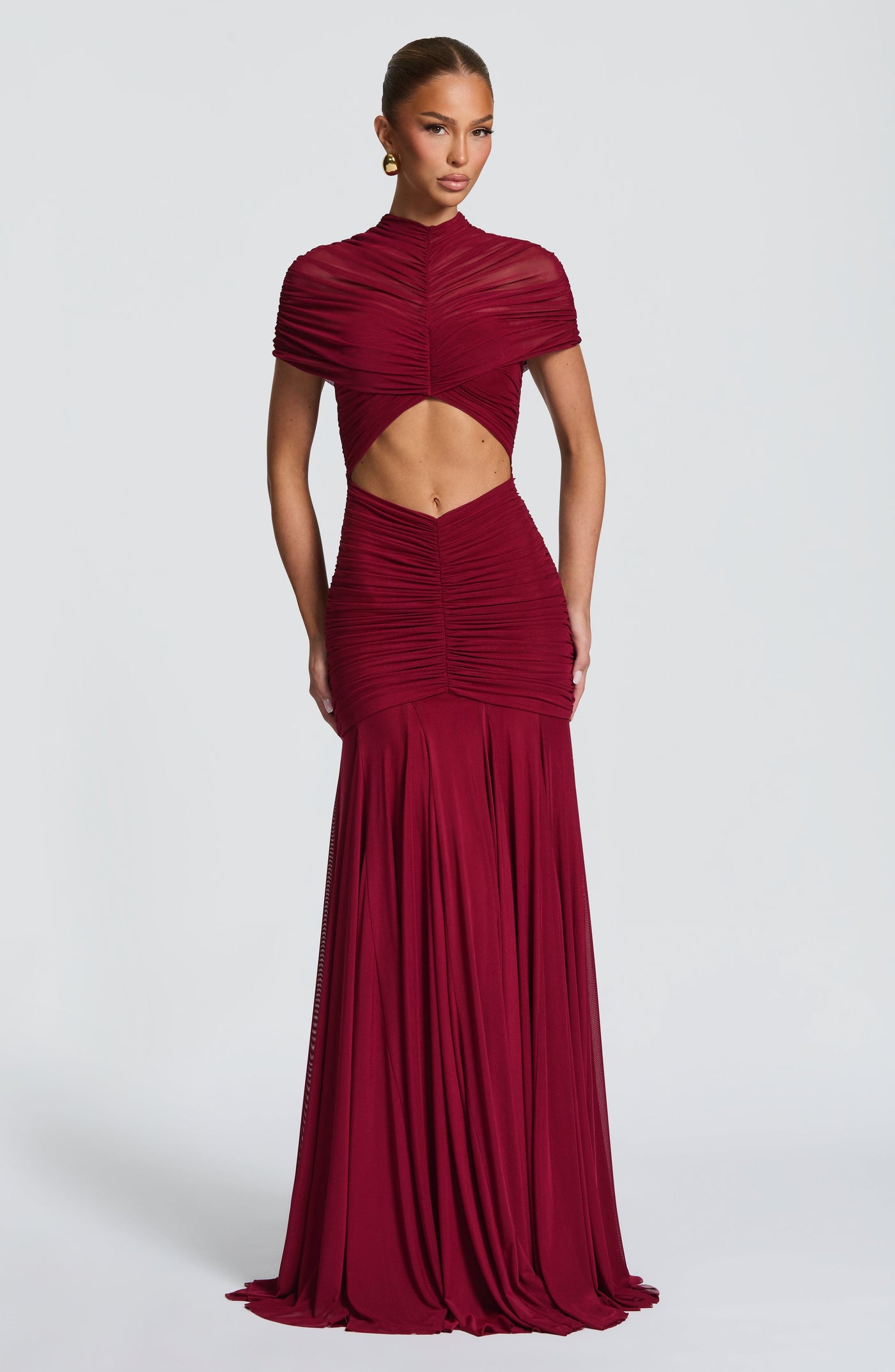 Jaya Maxi Elbise - Bordo