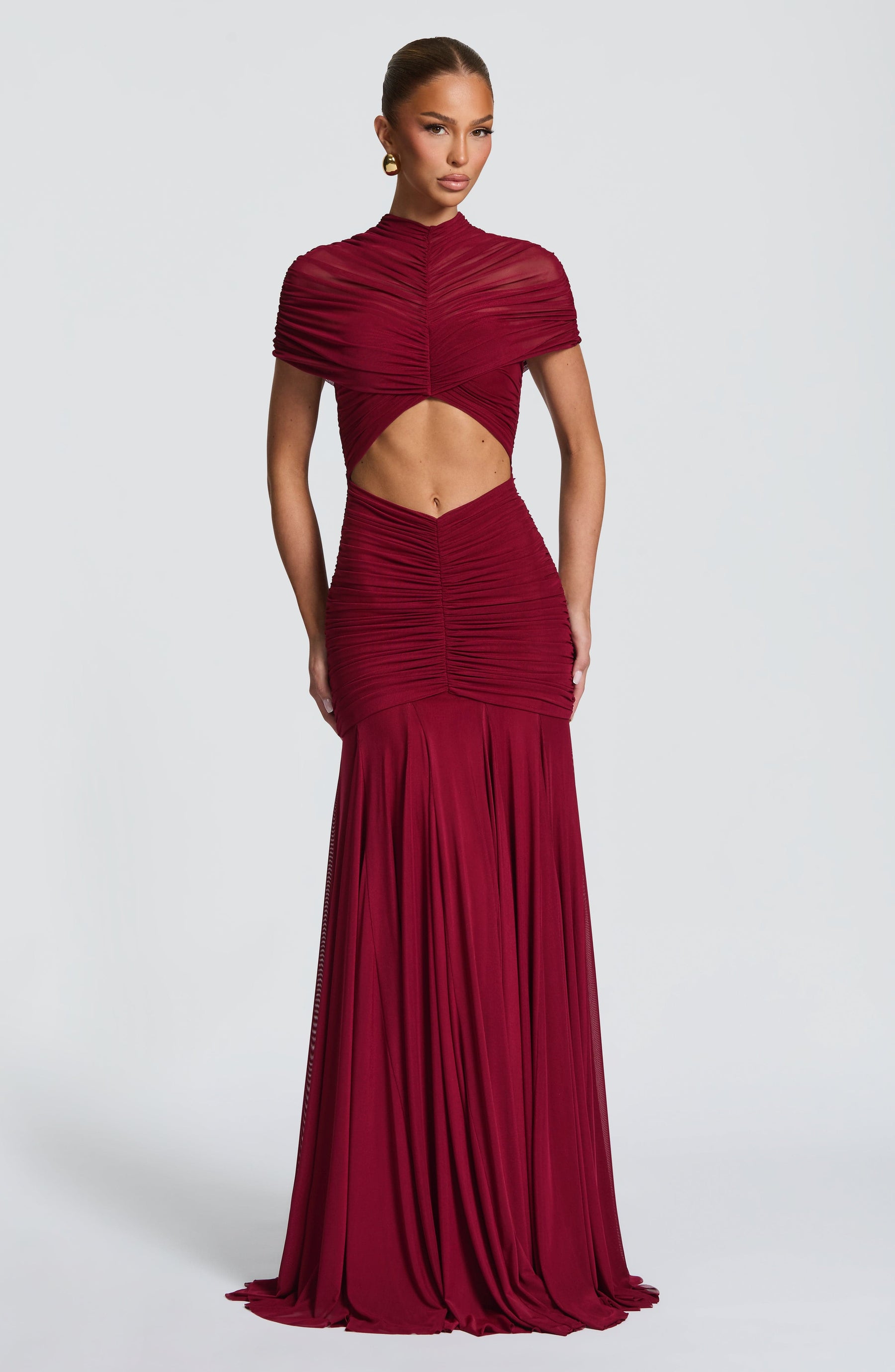 Jaya Maxi Elbise - Bordo