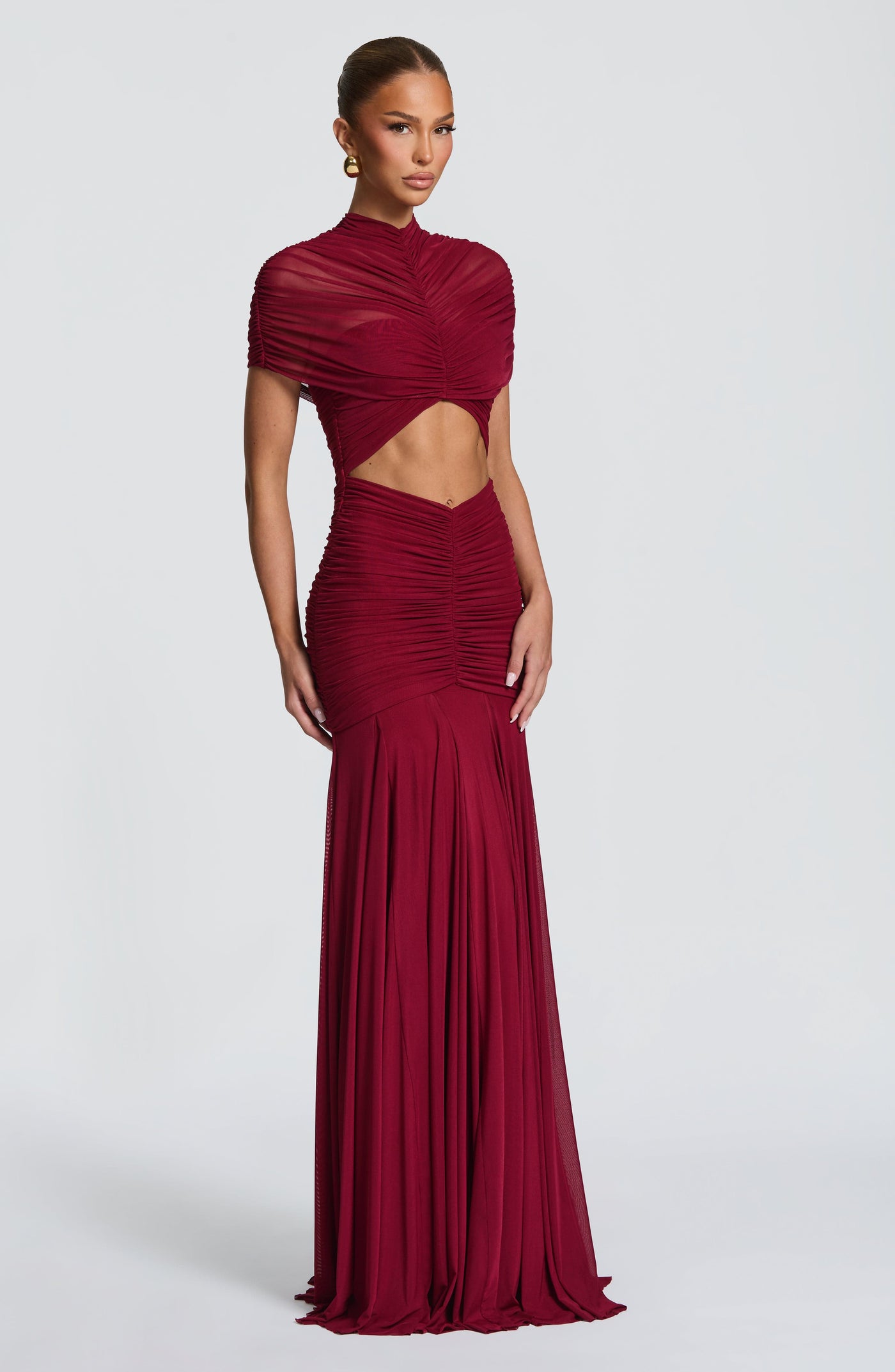 Jaya Maxi Elbise - Bordo