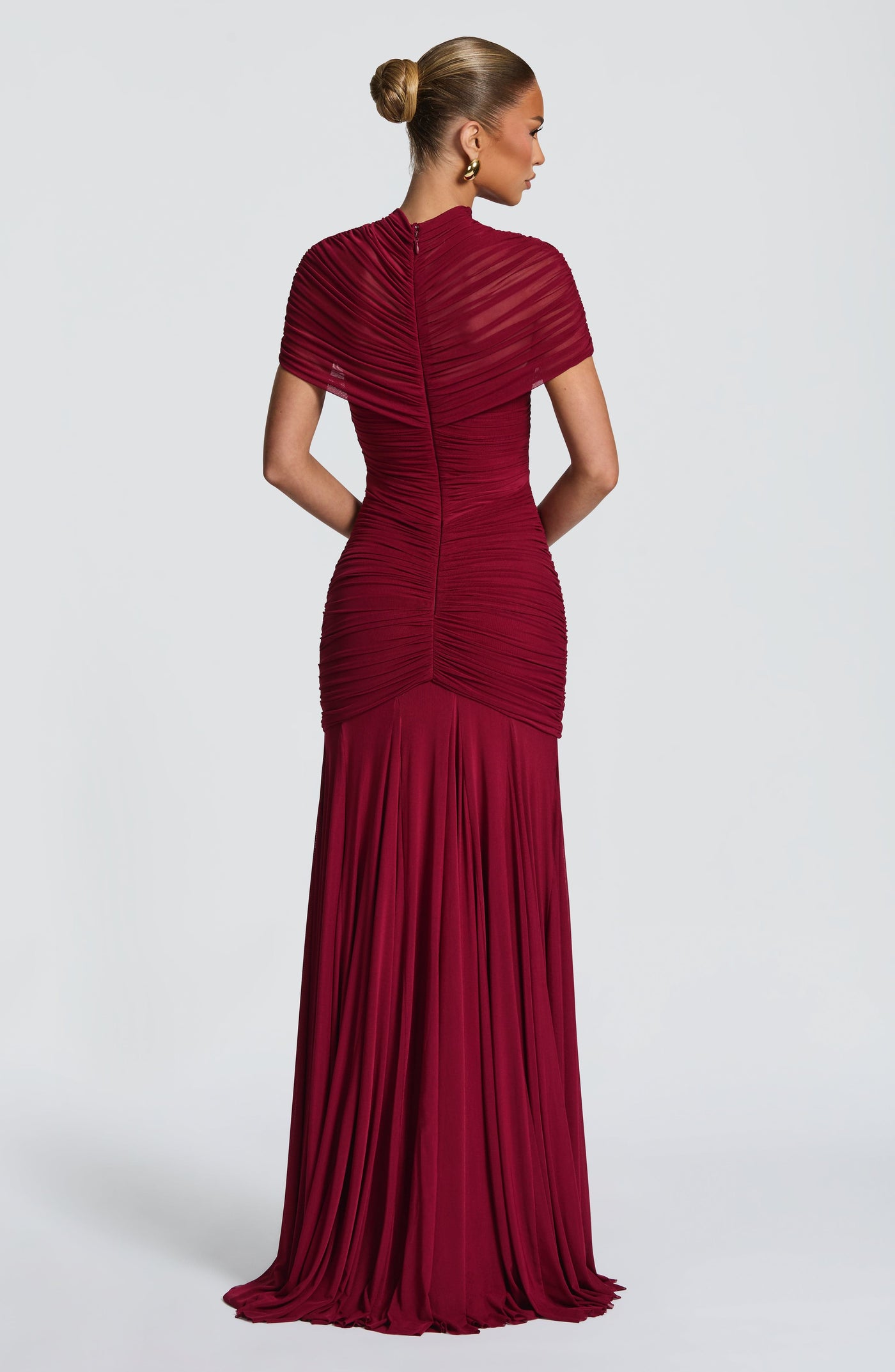 Jaya Maxi Elbise - Bordo