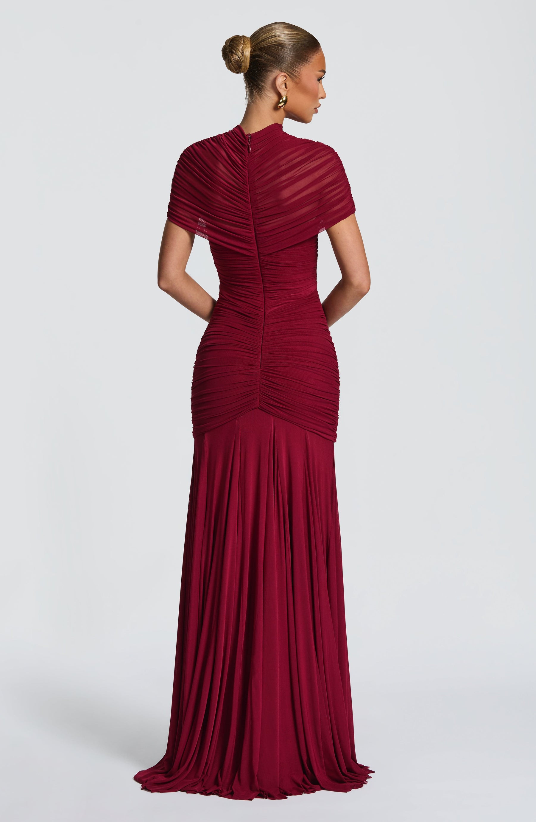 Jaya Maxi Elbise - Bordo