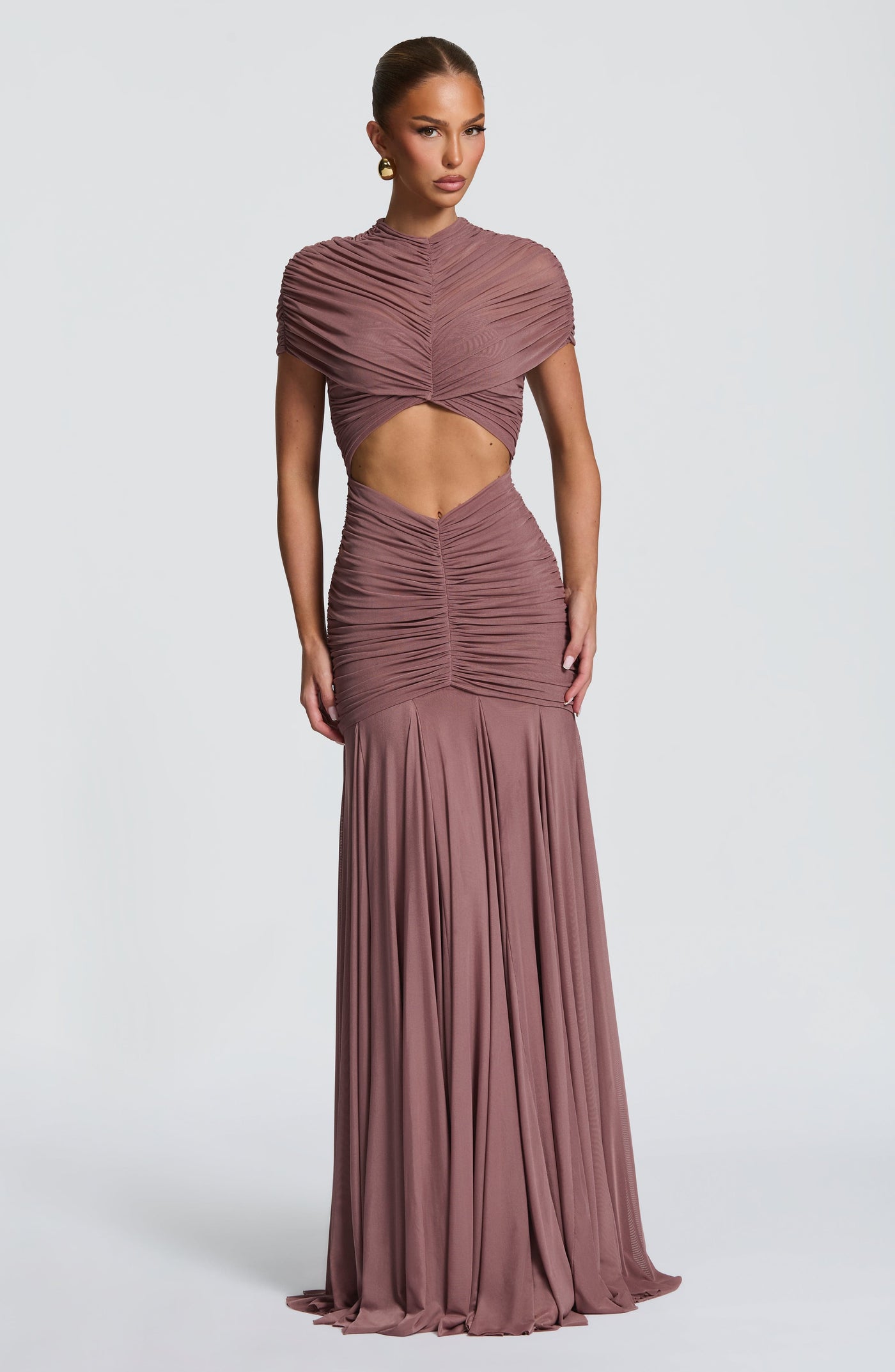 Jaya Maxi Elbise - Toz Pembe