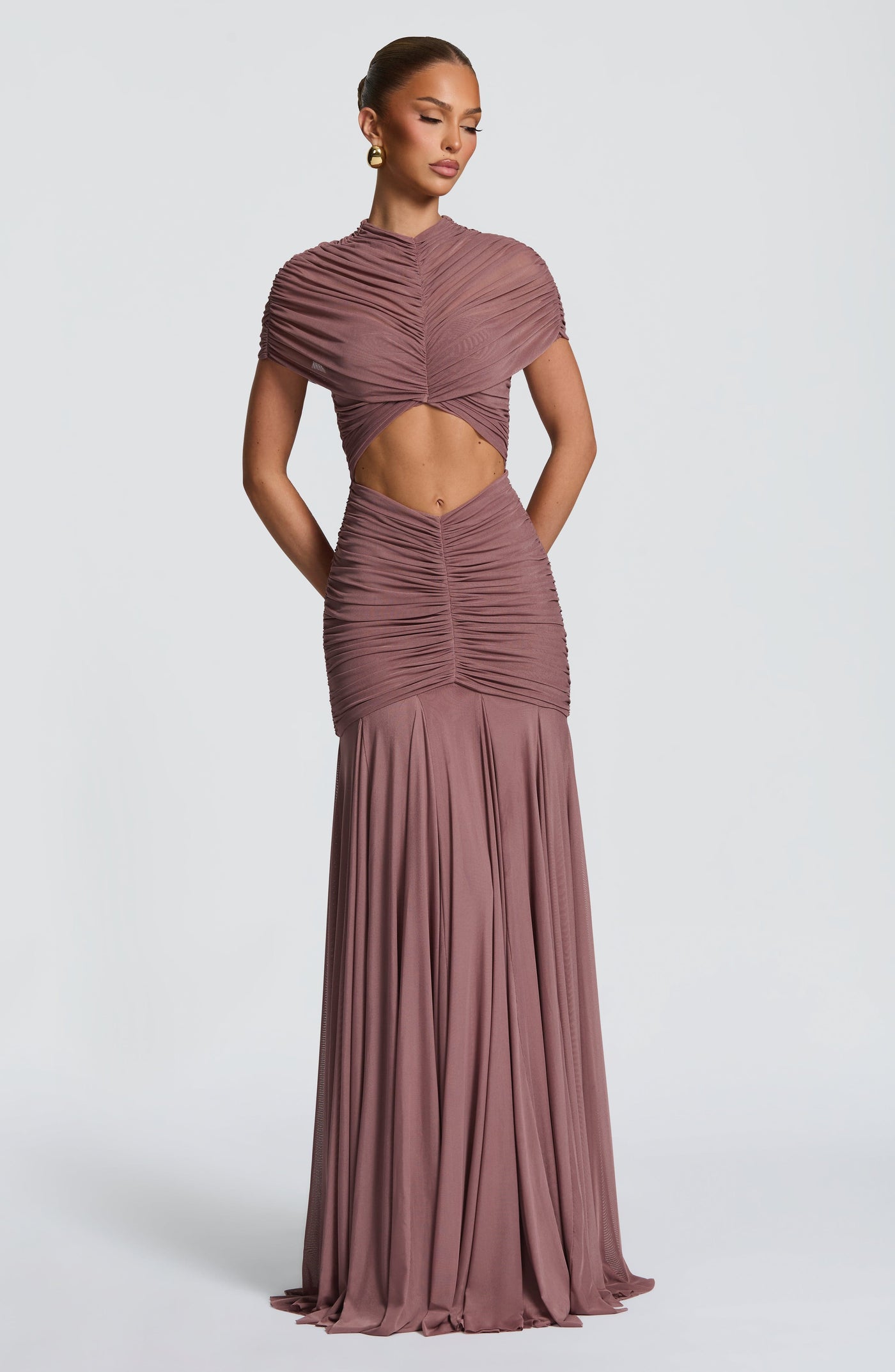 Jaya Maxi Elbise - Toz Pembe