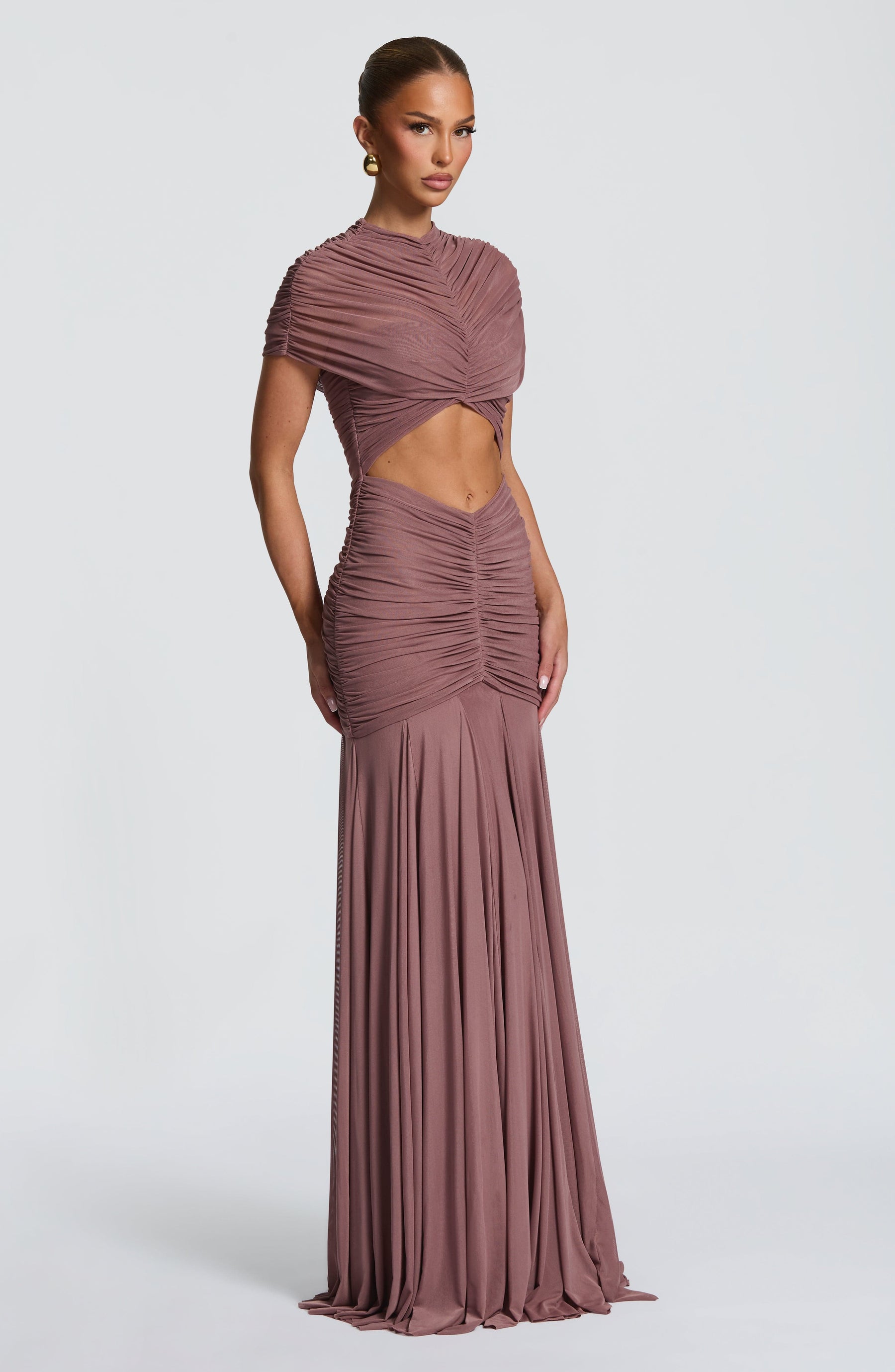Jaya Maxi Elbise - Toz Pembe
