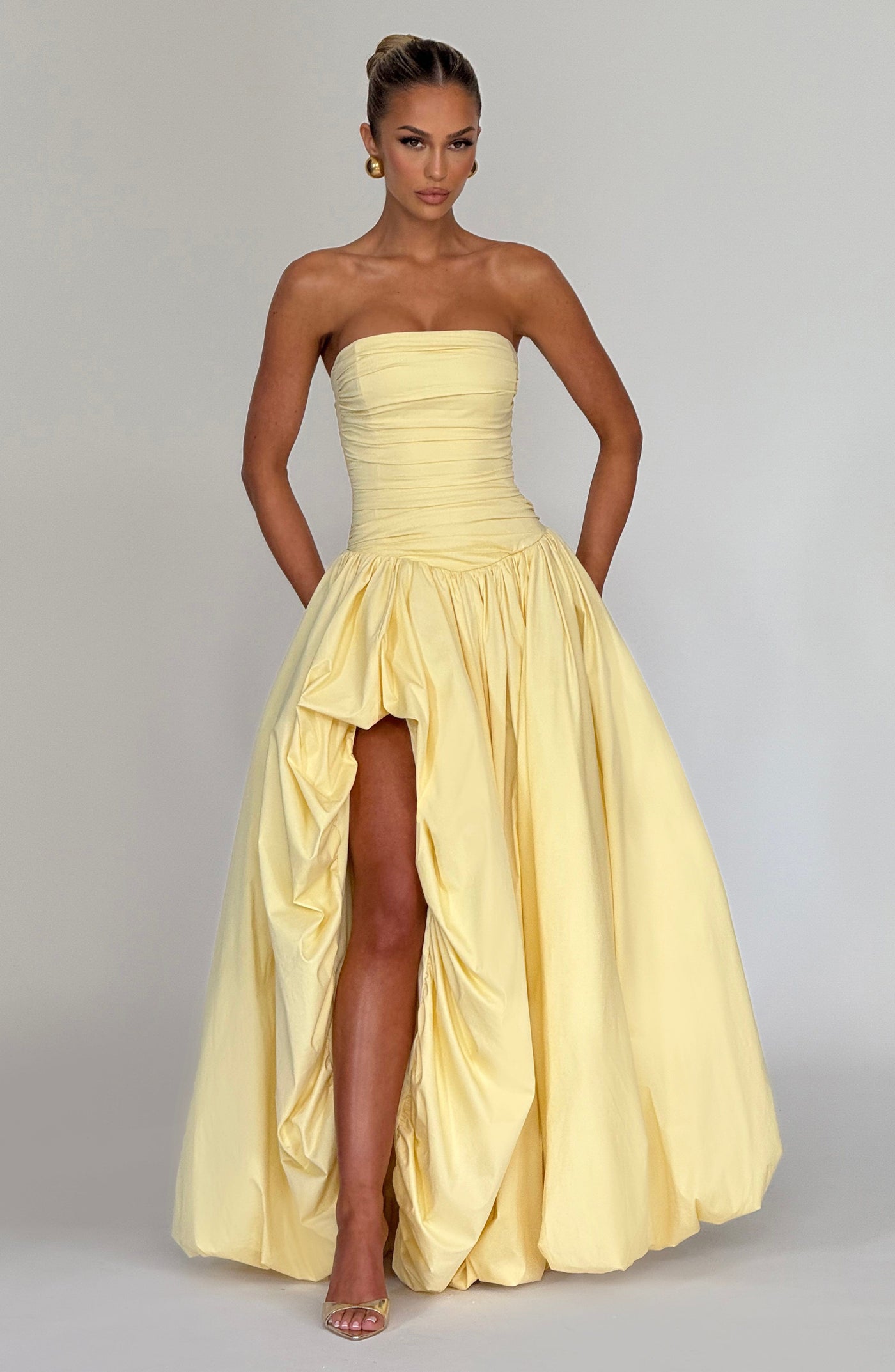 Jillian Maxi Elbise - Limon