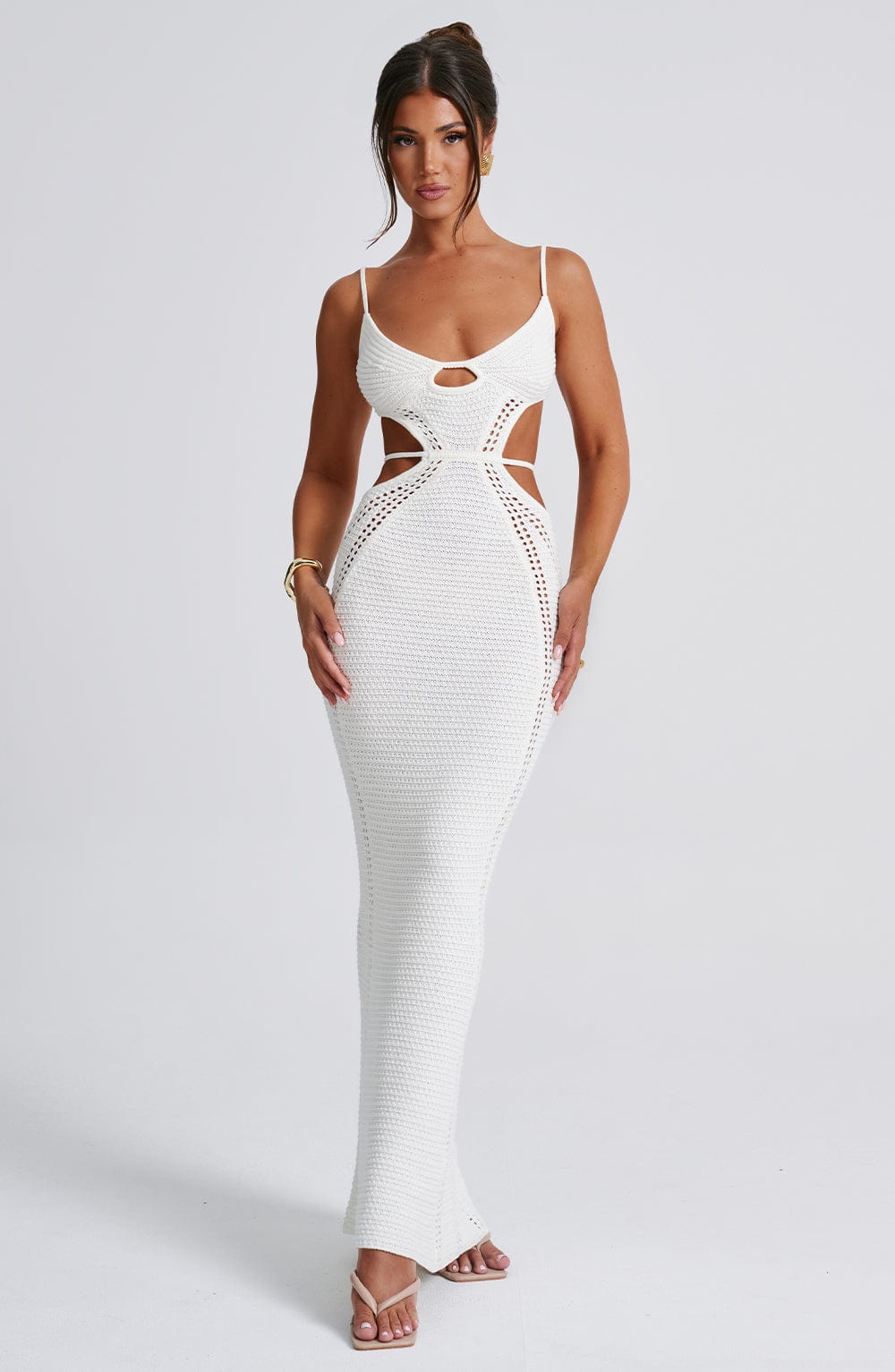 Josefina Maxi Elbise - Beyaz