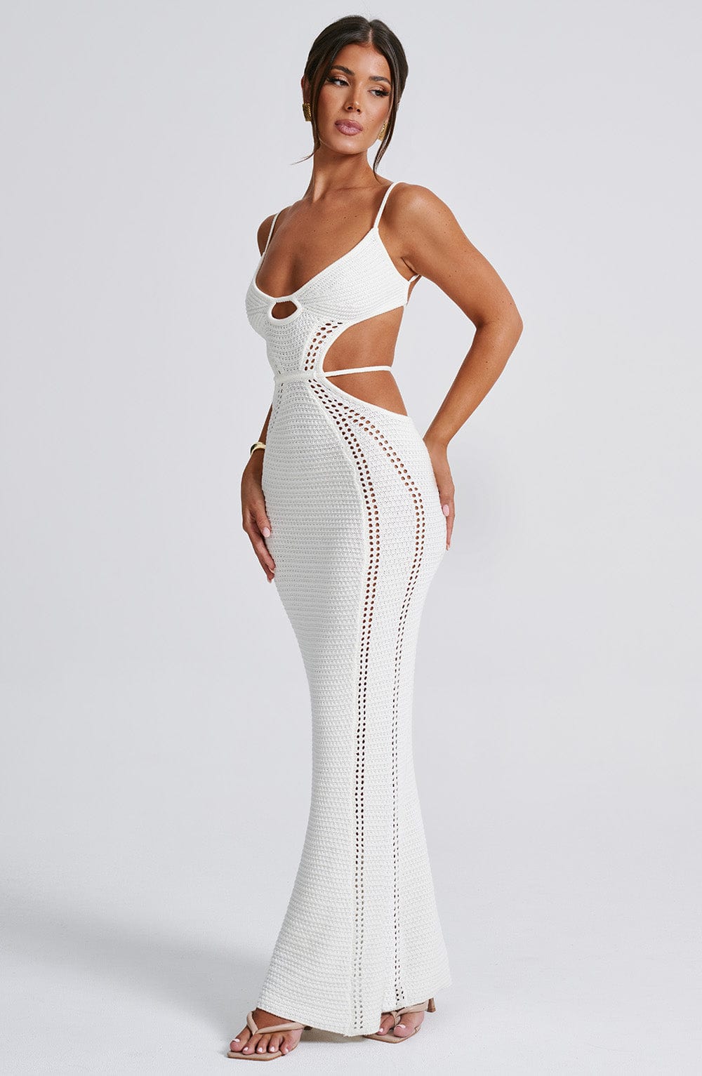 Josefina Maxi Elbise - Beyaz