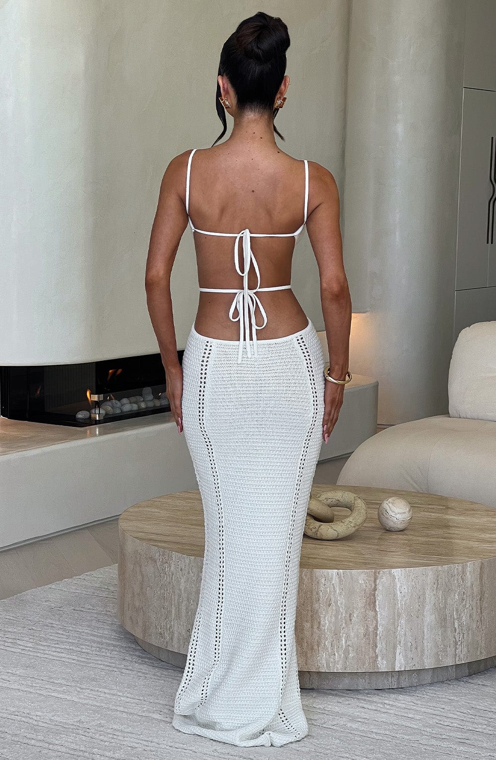 Josefina Maxi Elbise - Beyaz