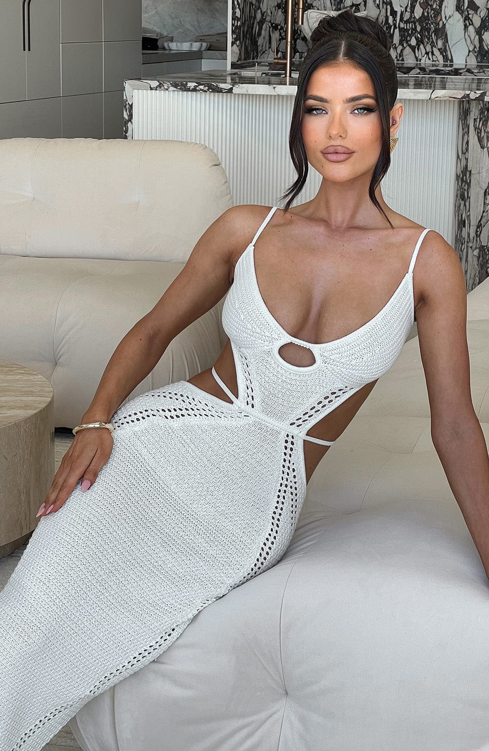 Josefina Maxi Elbise - Beyaz
