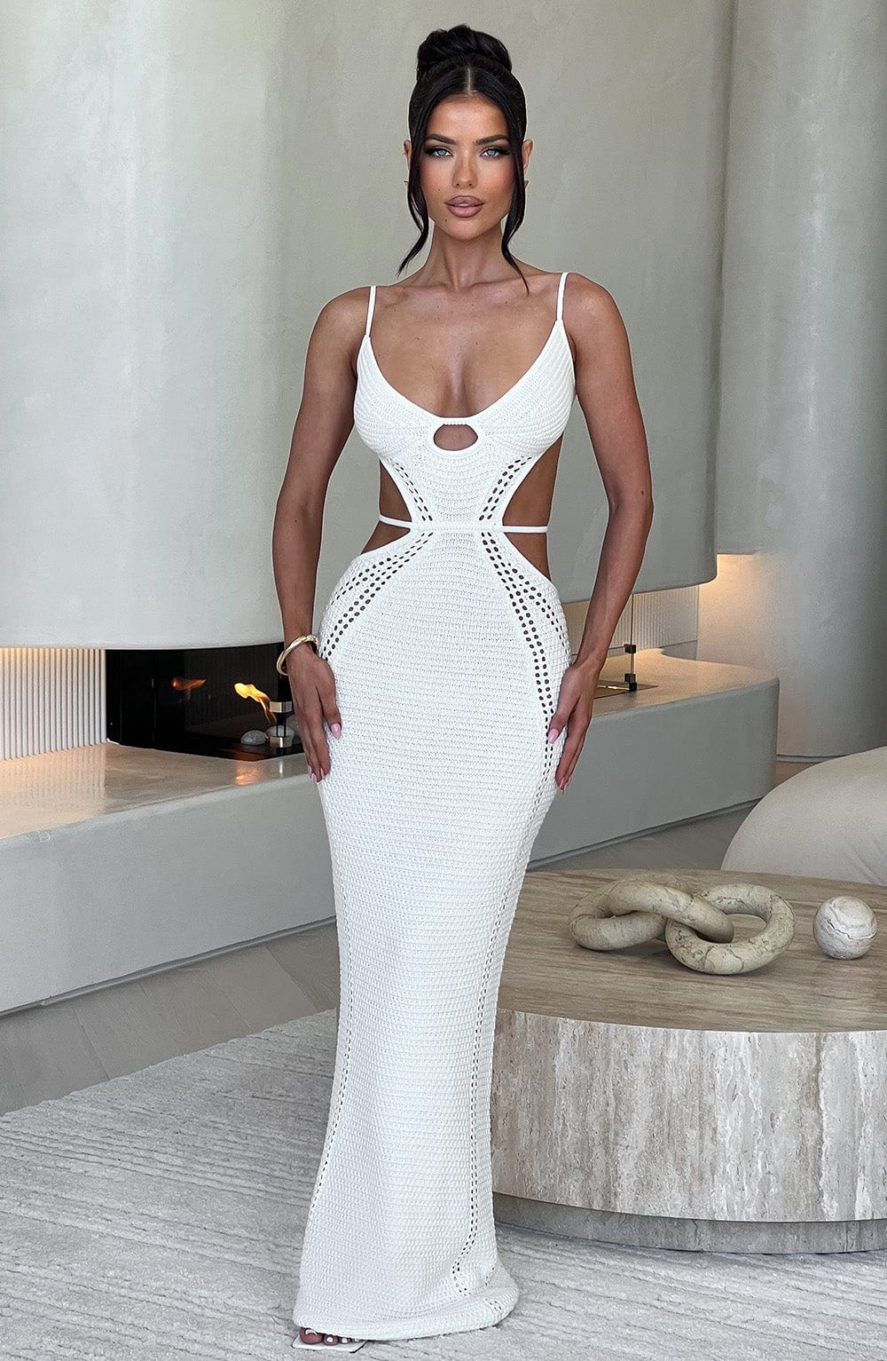 Josefina Maxi Elbise - Beyaz