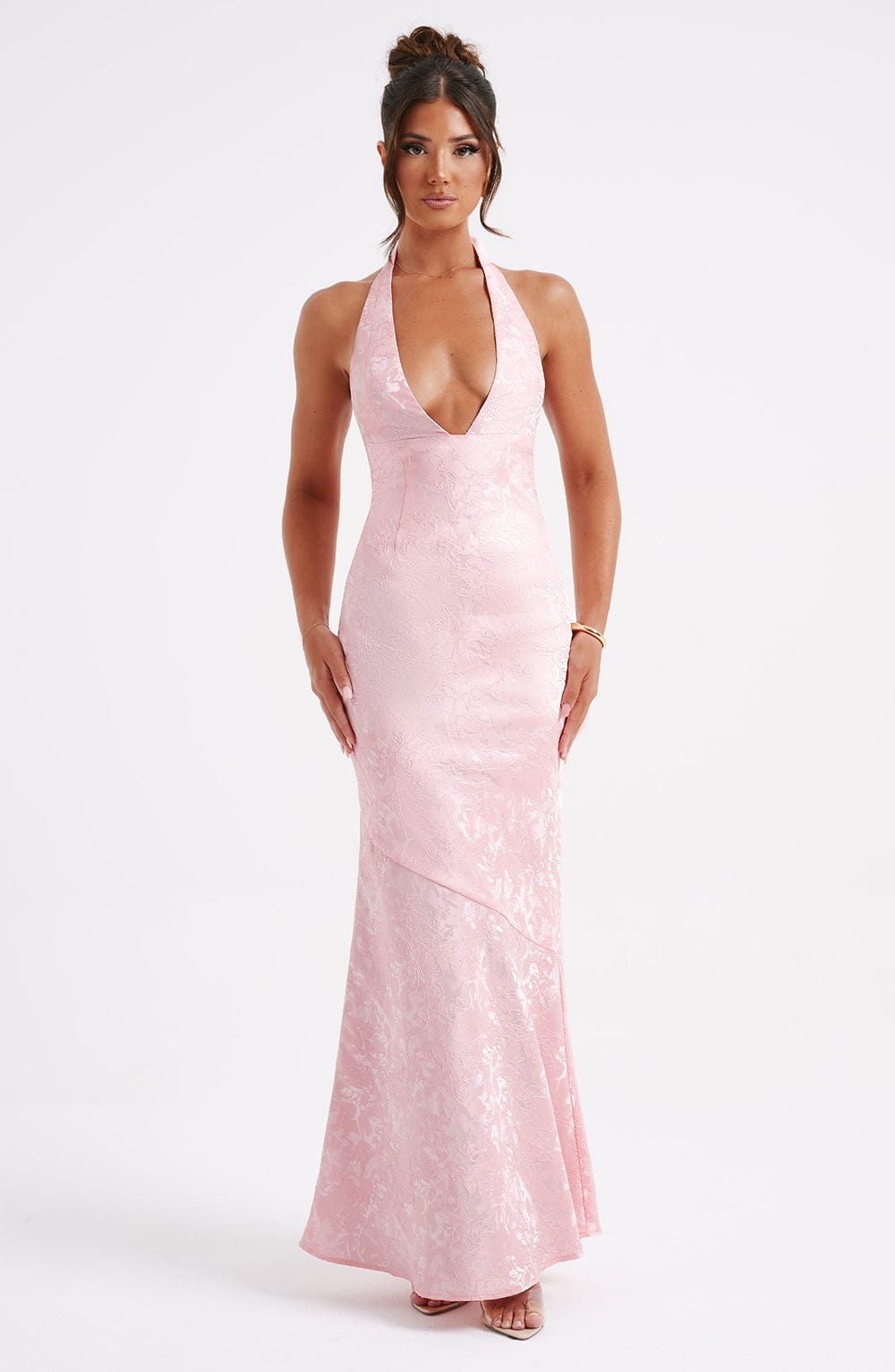 Josephine Maxi Elbise - Pudra Pembesi
