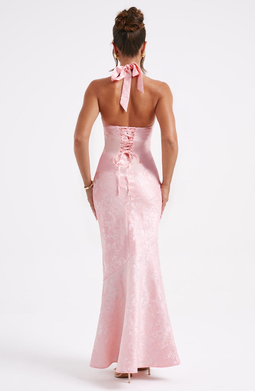 Josephine Maxi Elbise - Pudra Pembesi